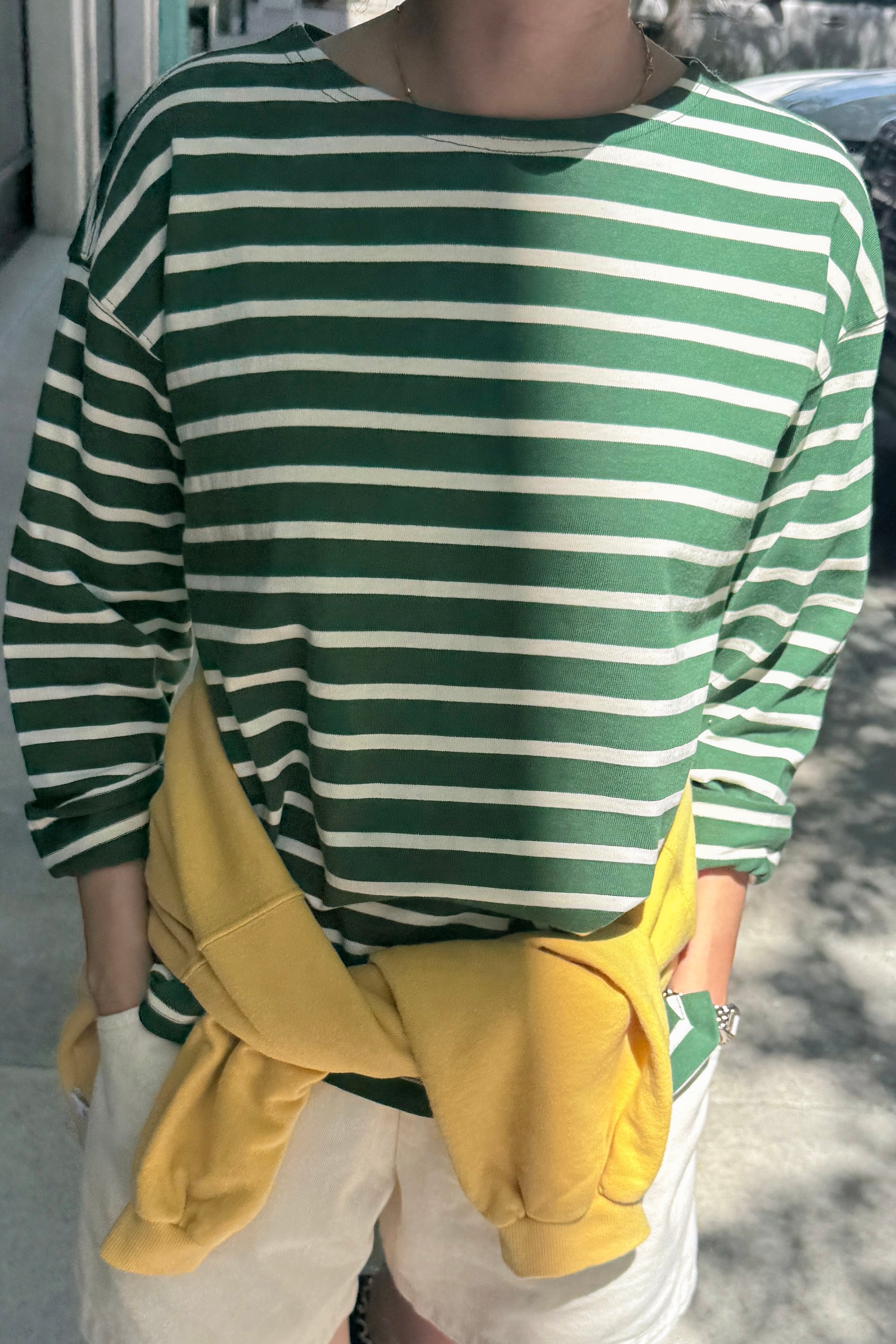 Marseille Top - White Stripe on Pine