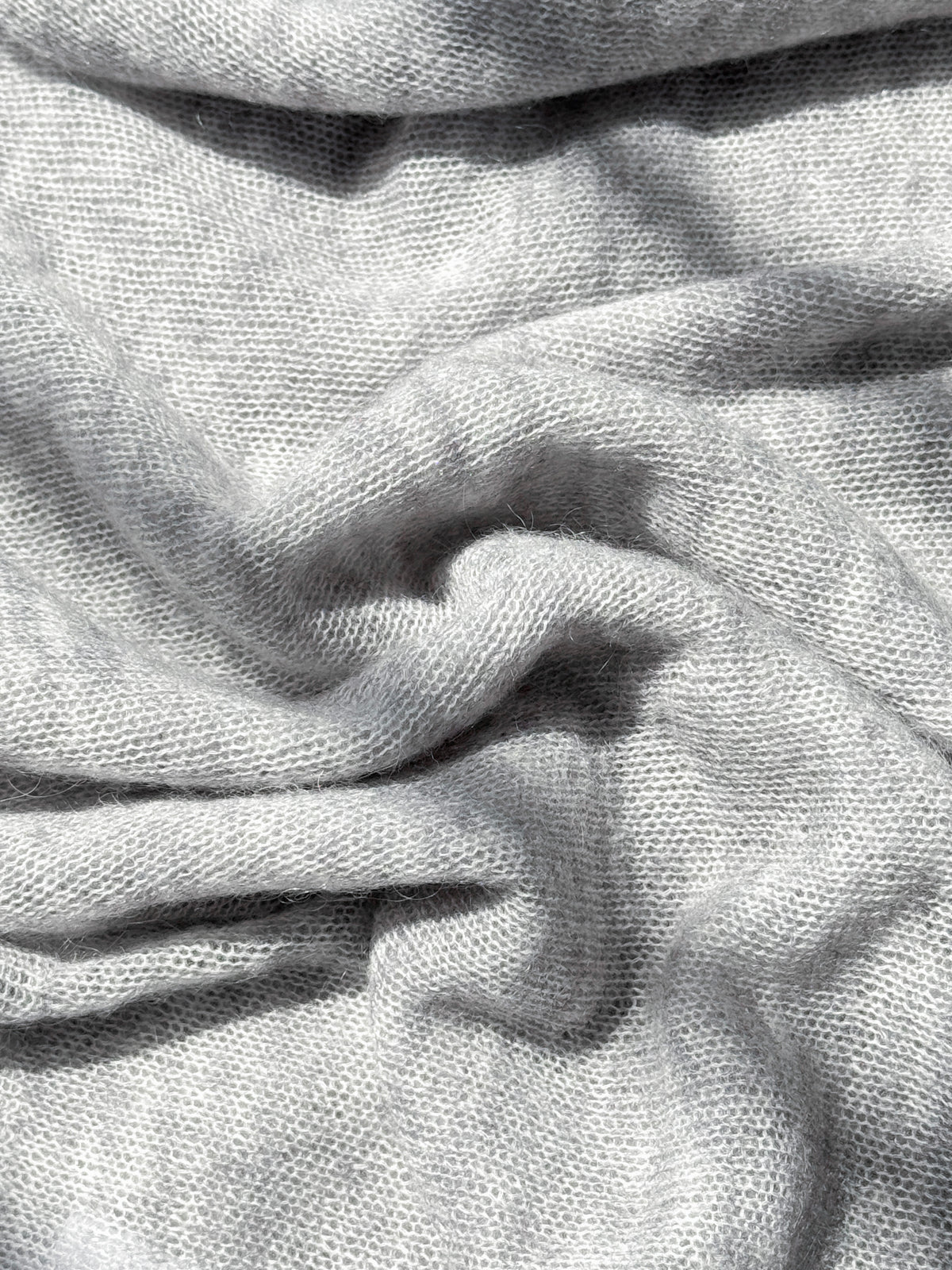 Matthew V-Neck Mohair Sweater- Icy Grey