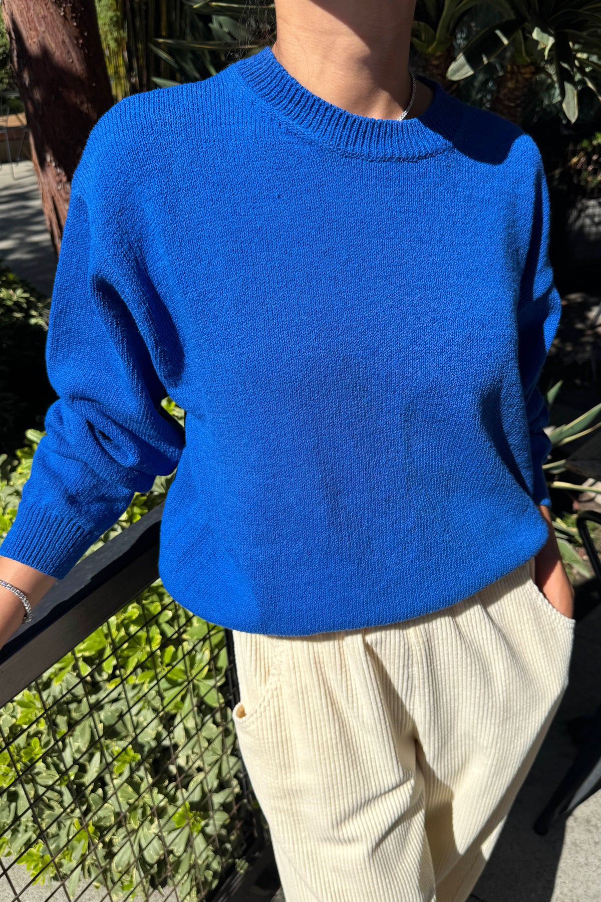 Milo Cotton Sweater - Cobalt