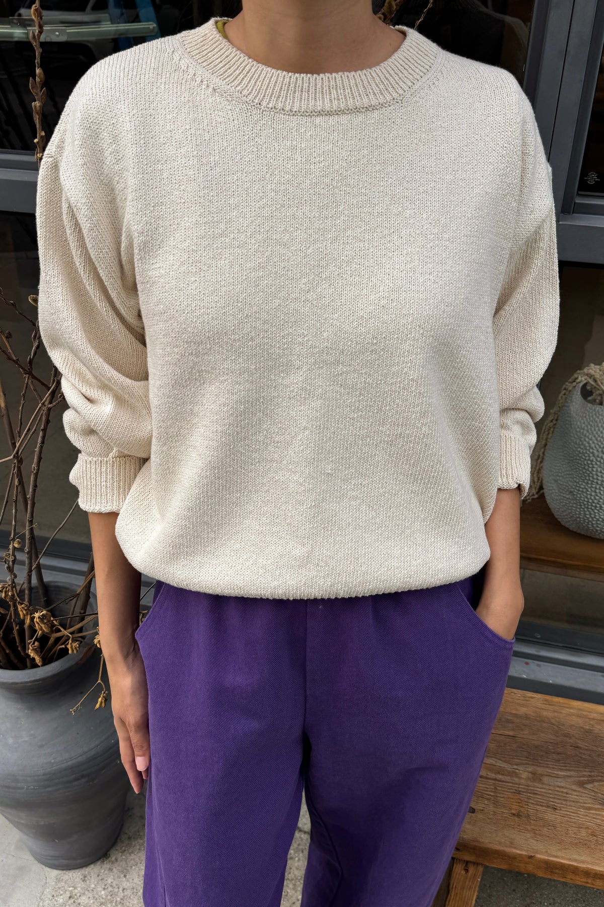 Milo Cotton Sweater - Naturel