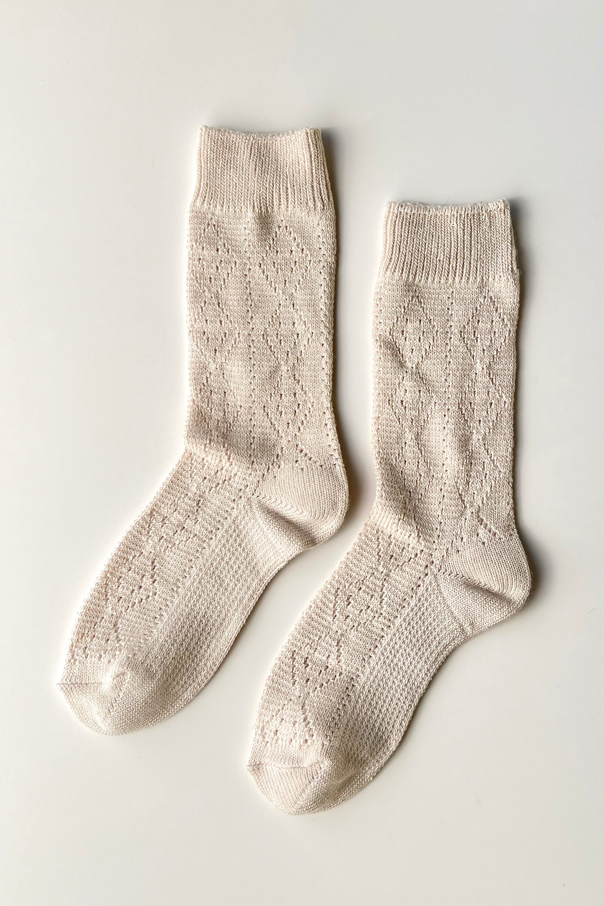 Modal Eyelet Socks - Oyster