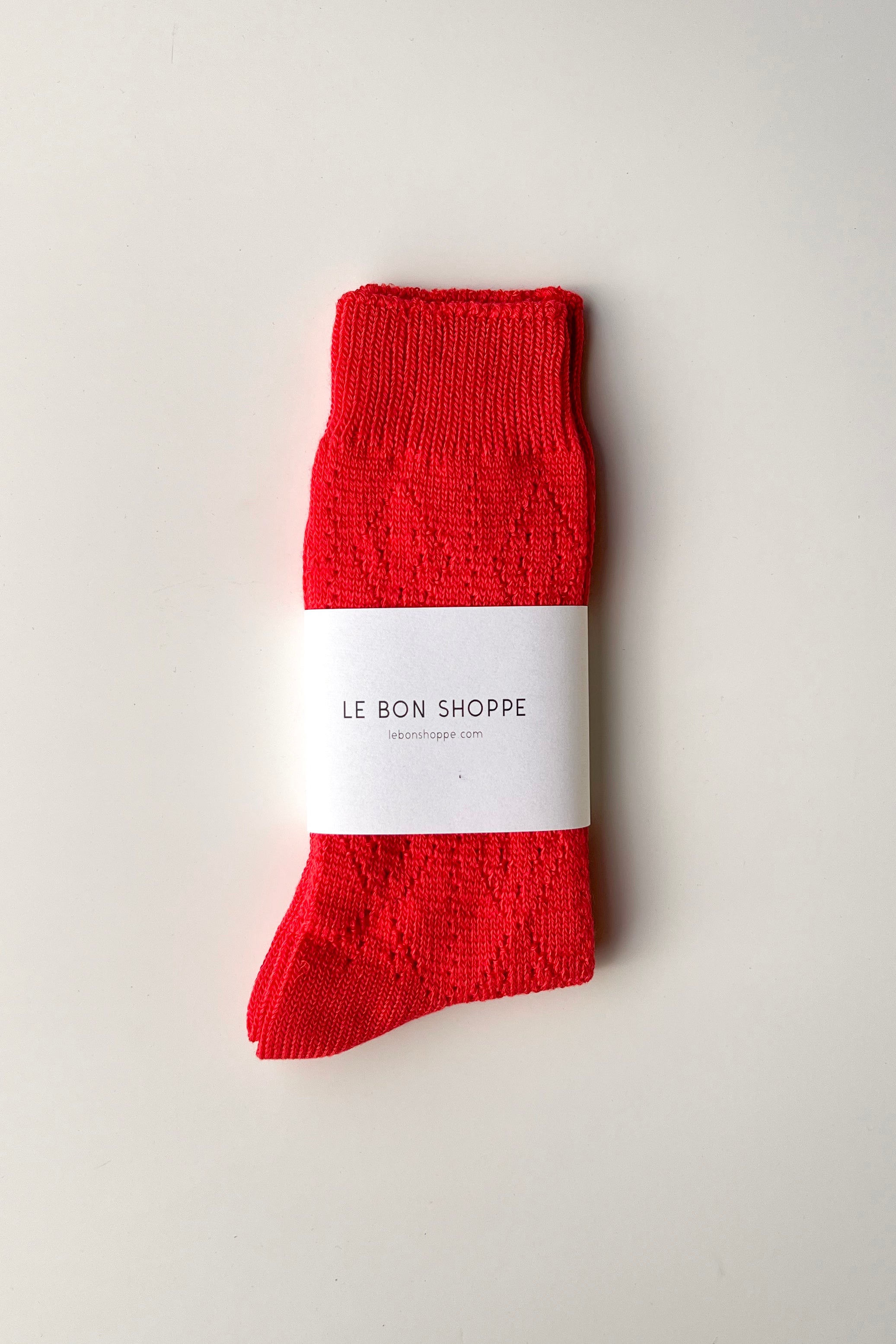 Modal Eyelet Socks - Poppy Red