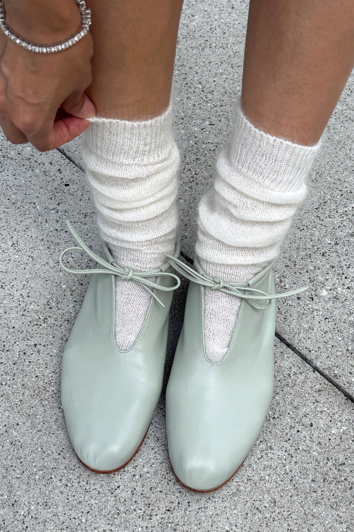 Mohair Veil Socks - Cream