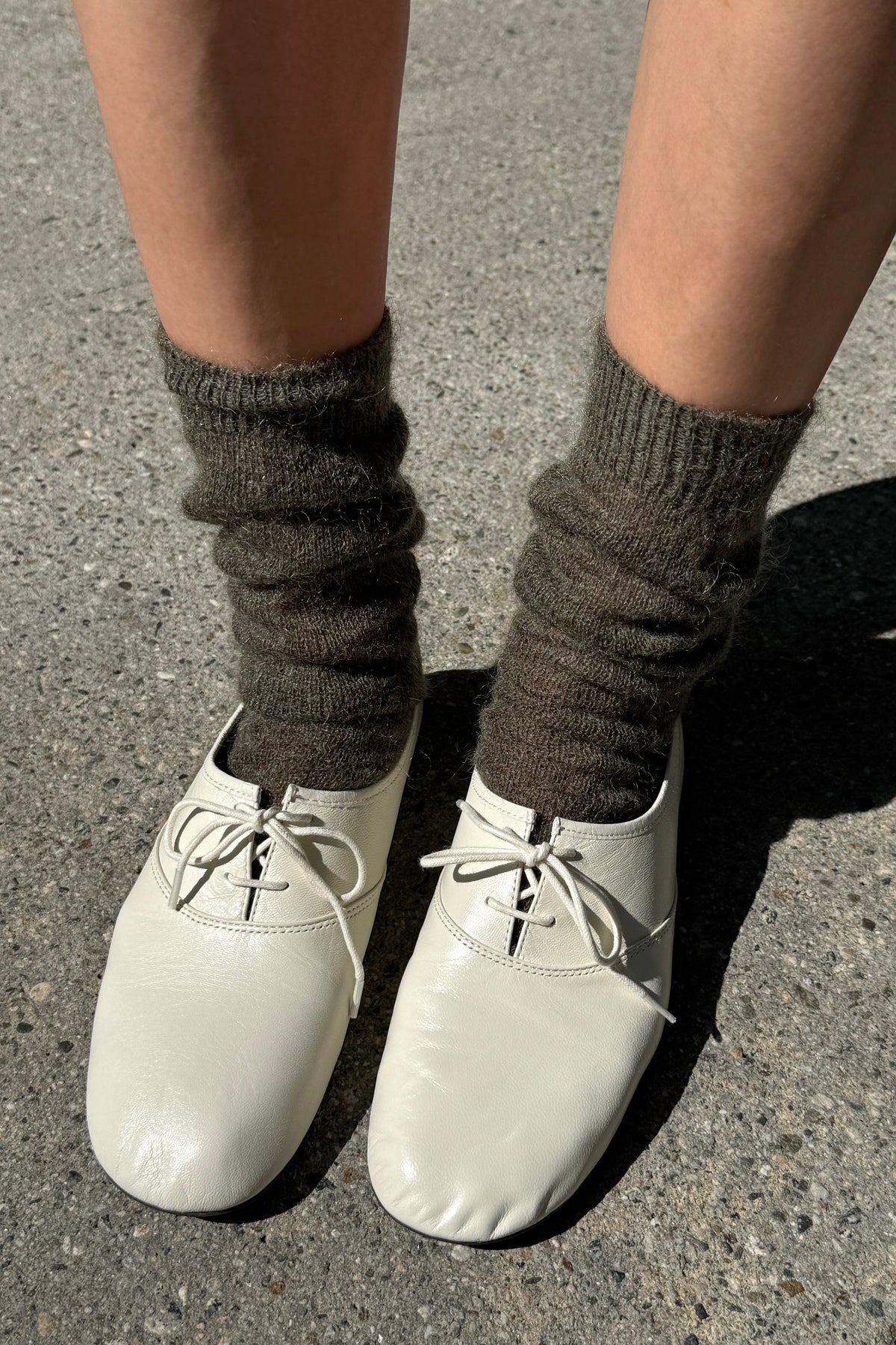 Mohair Veil Socks - Mountain Olive