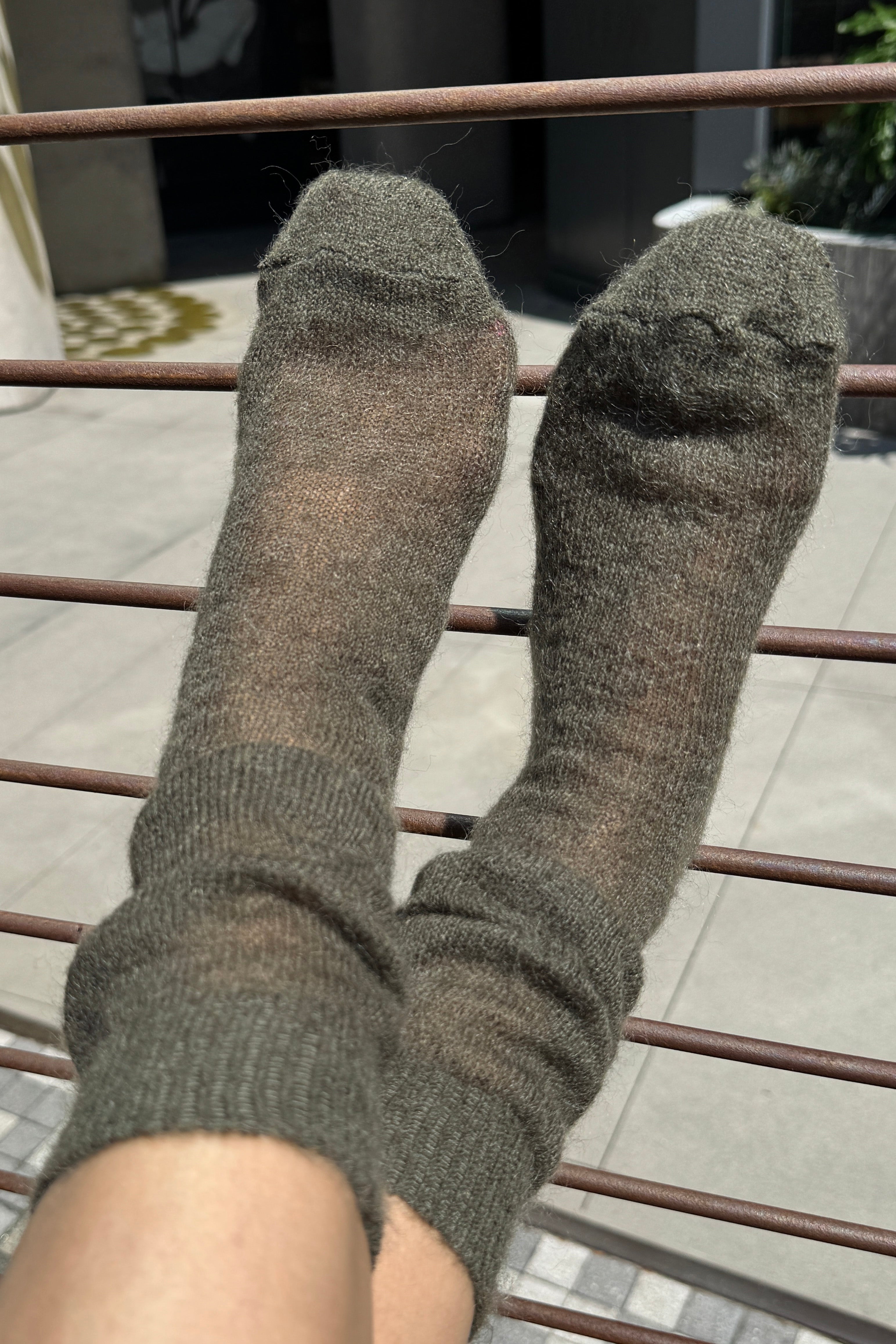 Mohair Veil Socks - Mountain Olive