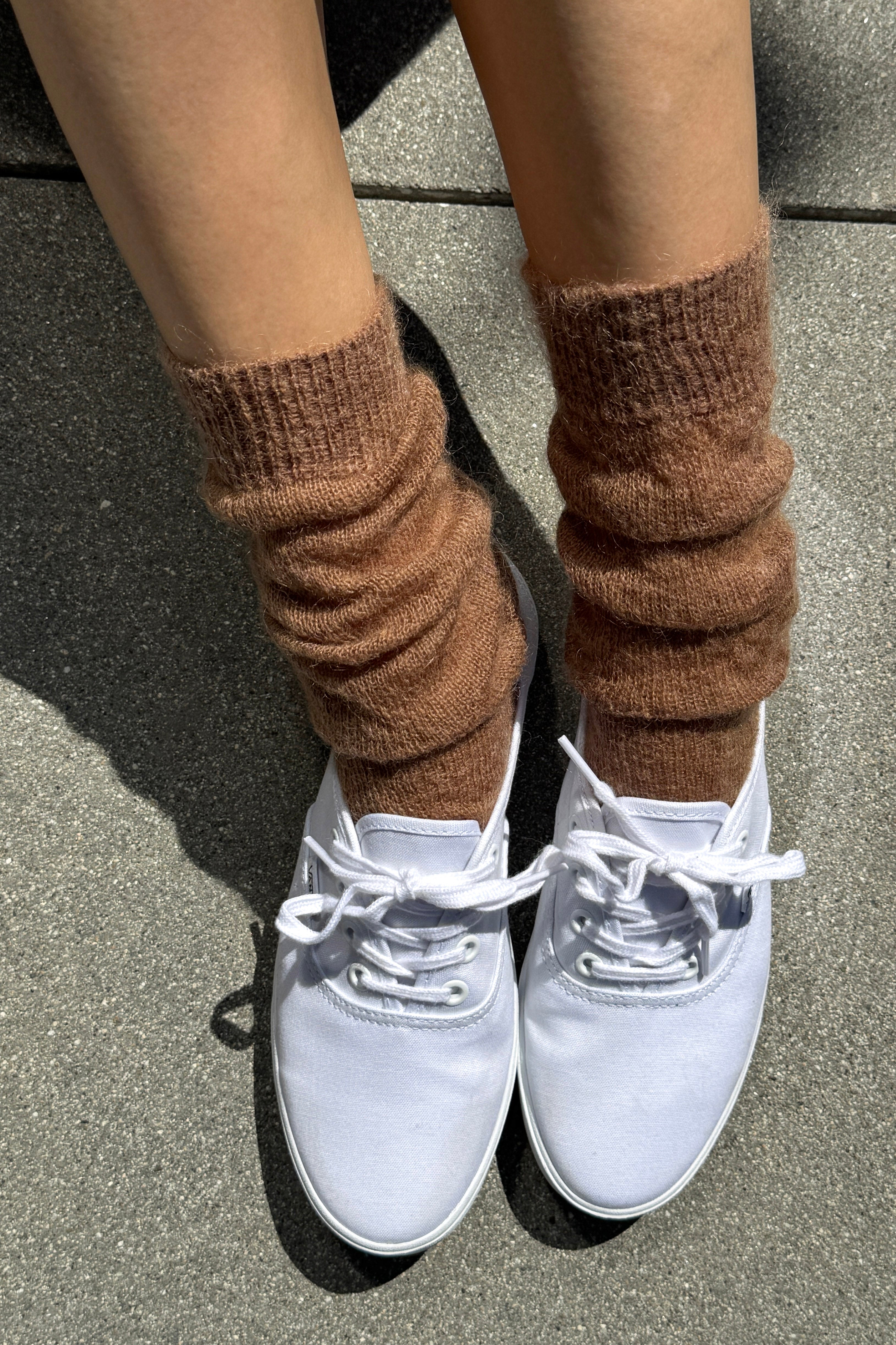 Mohair Veil Socks - Mocha