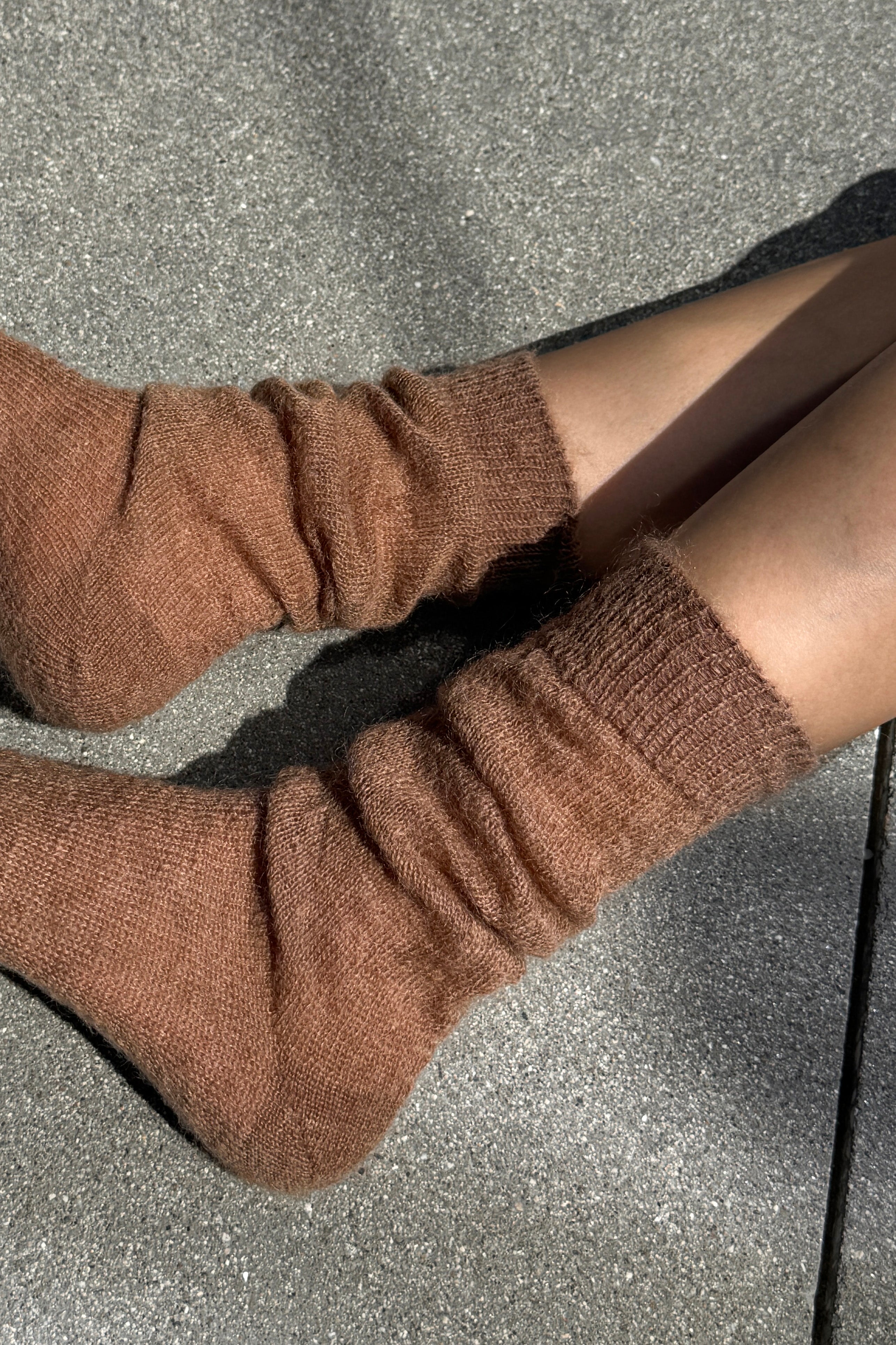 Mohair Veil Socks - Mocha