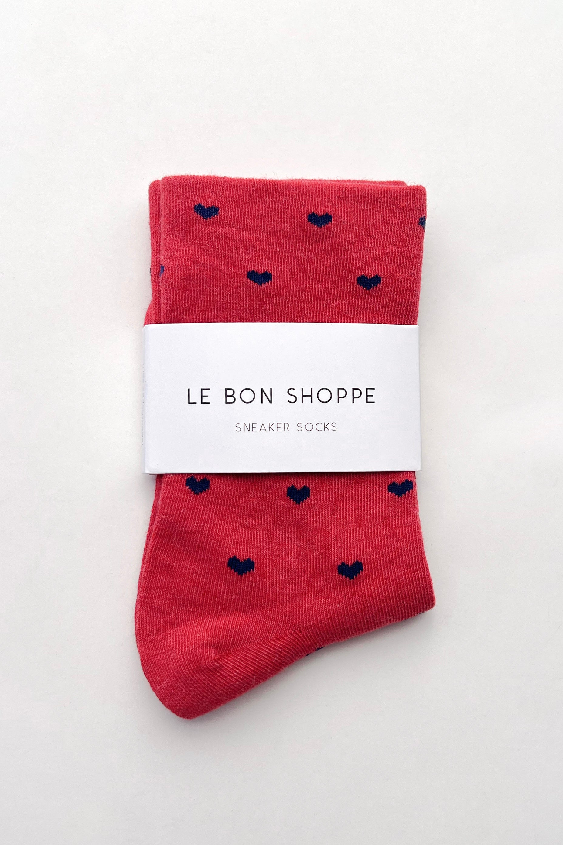 Heart Sneaker Socks - Tomato/ Navy