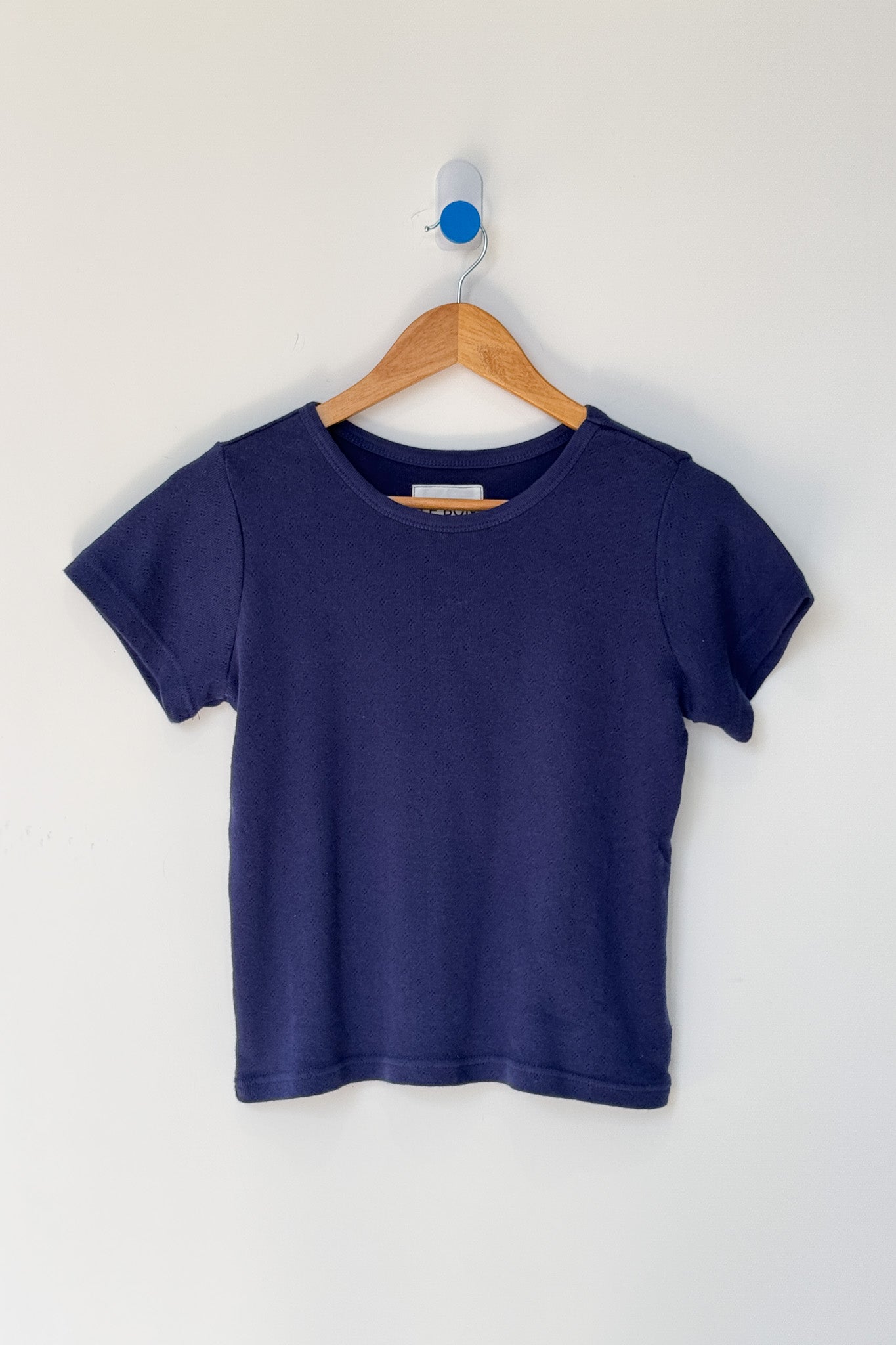 Pointelle Babe Tee - Navy
