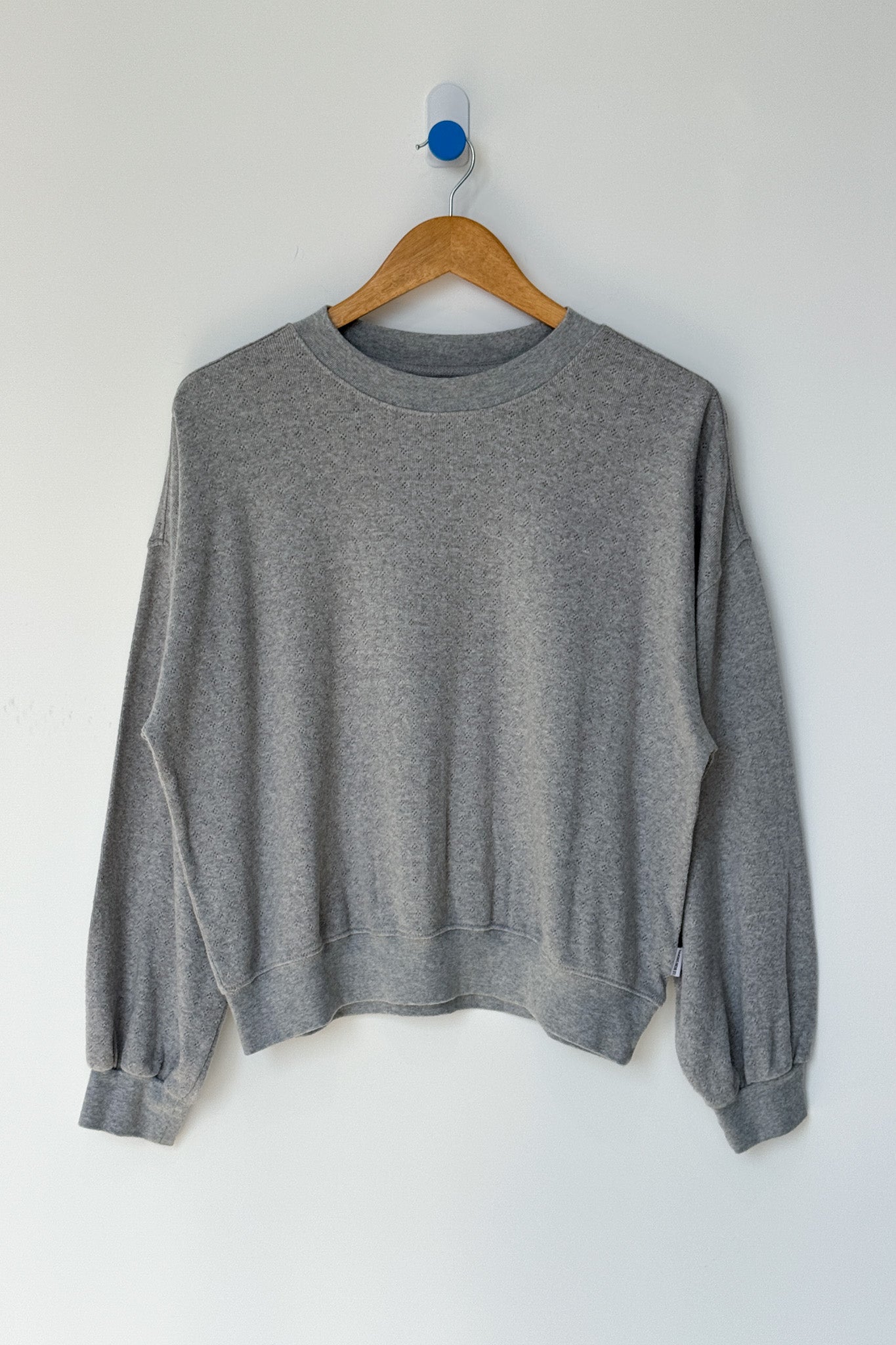Pointelle Core Sweatshirt - Melange Grey