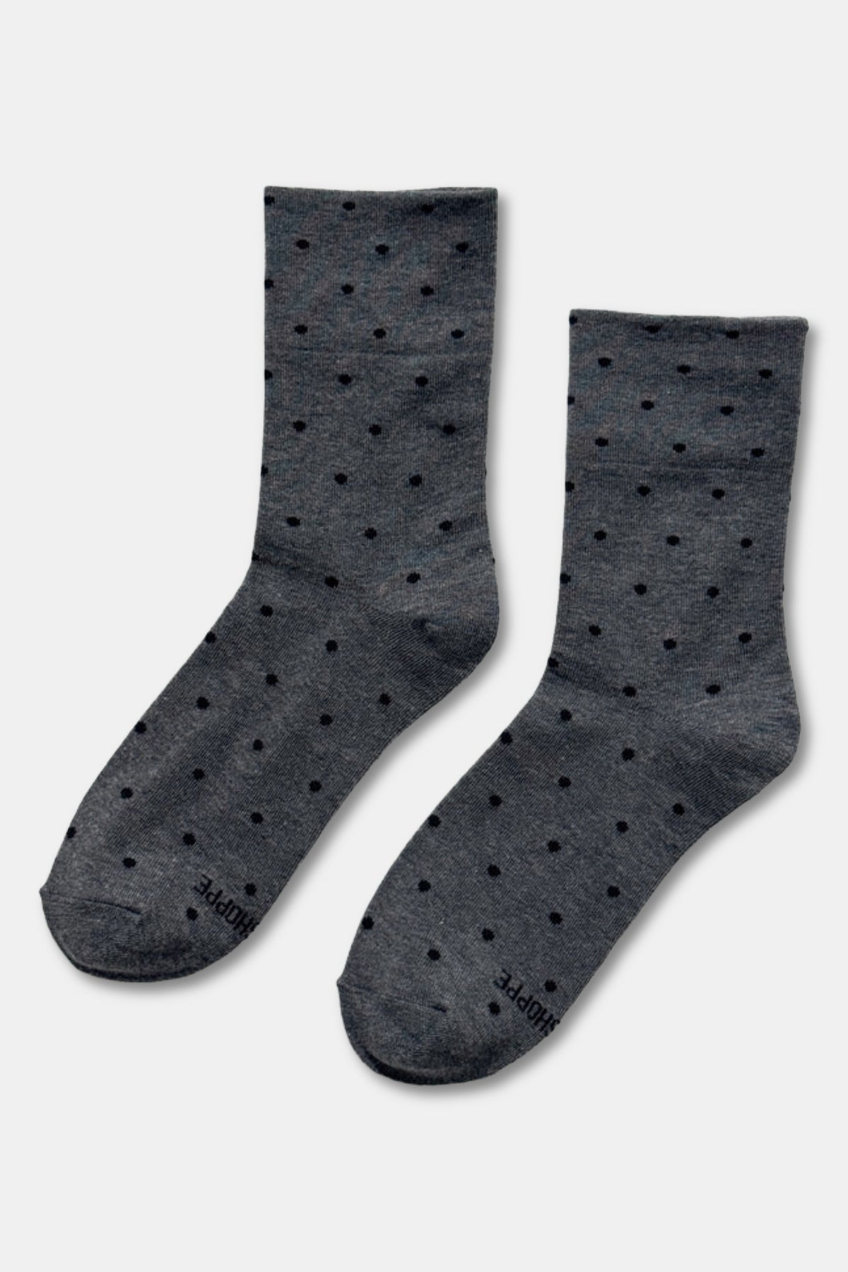 Polka Dot Sneaker Socks - Charcoal / Black