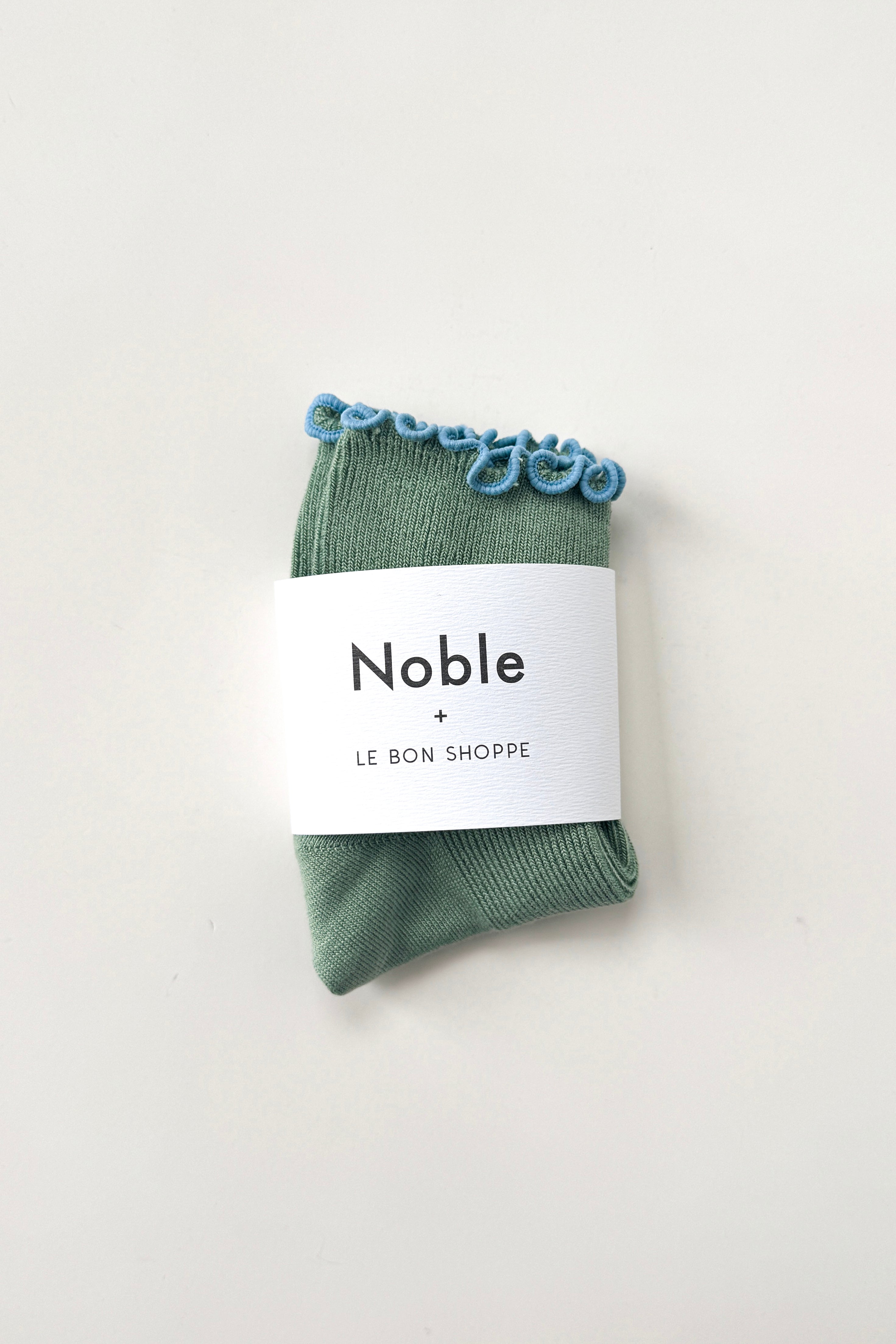 The Petite Ruffled Modal Socks - Sea Glass / Powder Blue