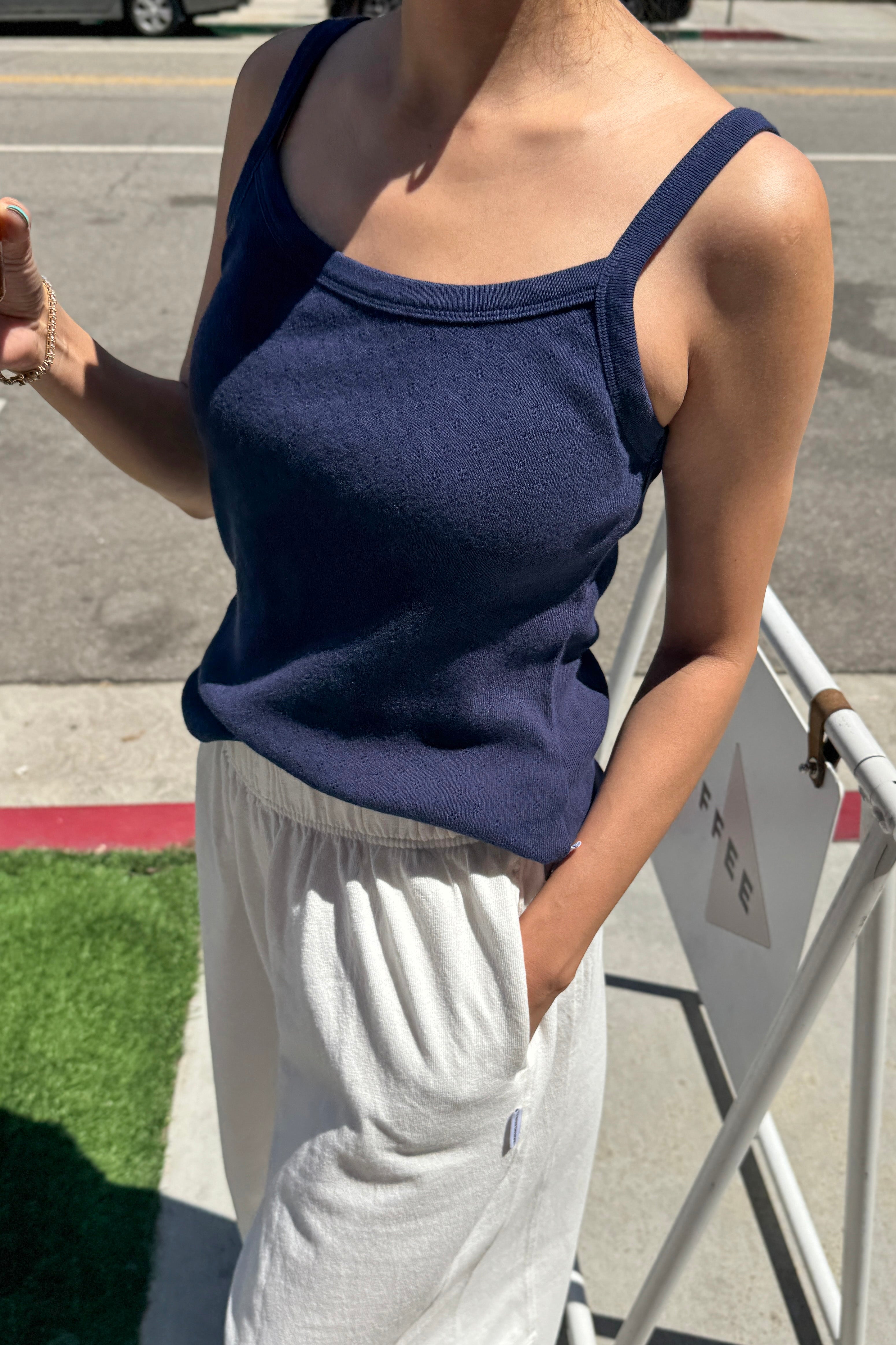 Pointelle Eve Cami- Navy