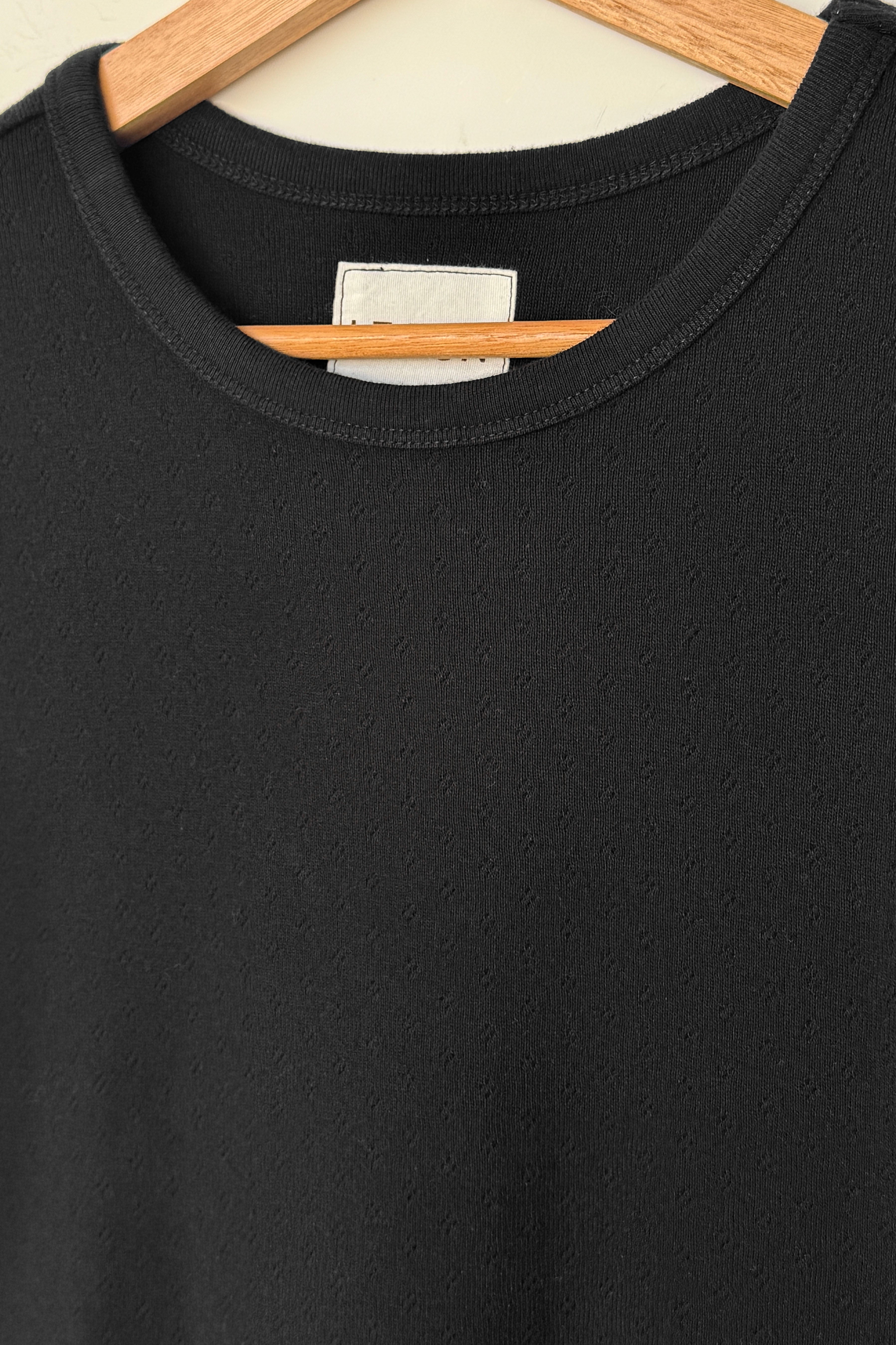 Pointelle Babe Tee - Black