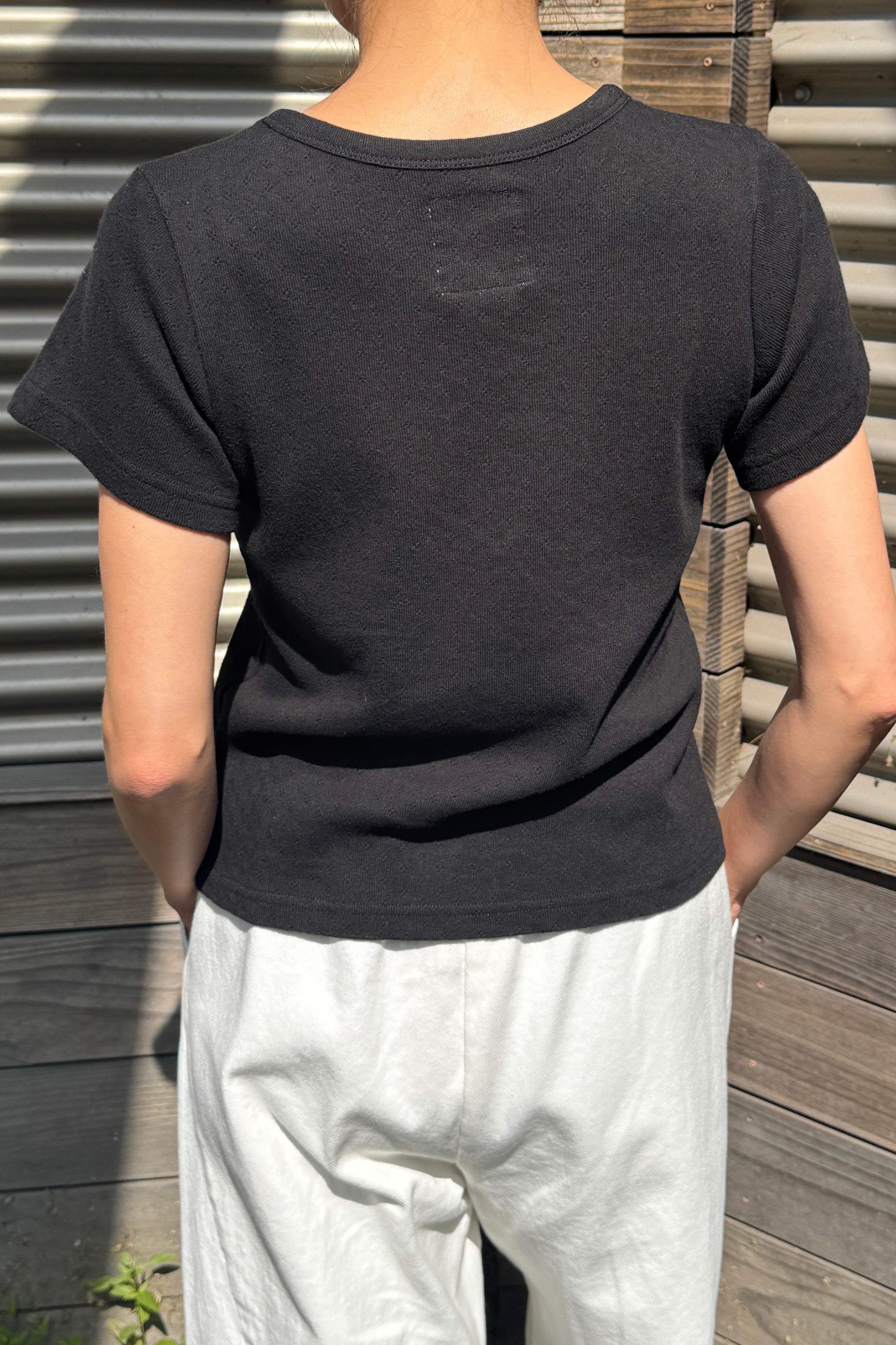 Pointelle Babe Tee - Black