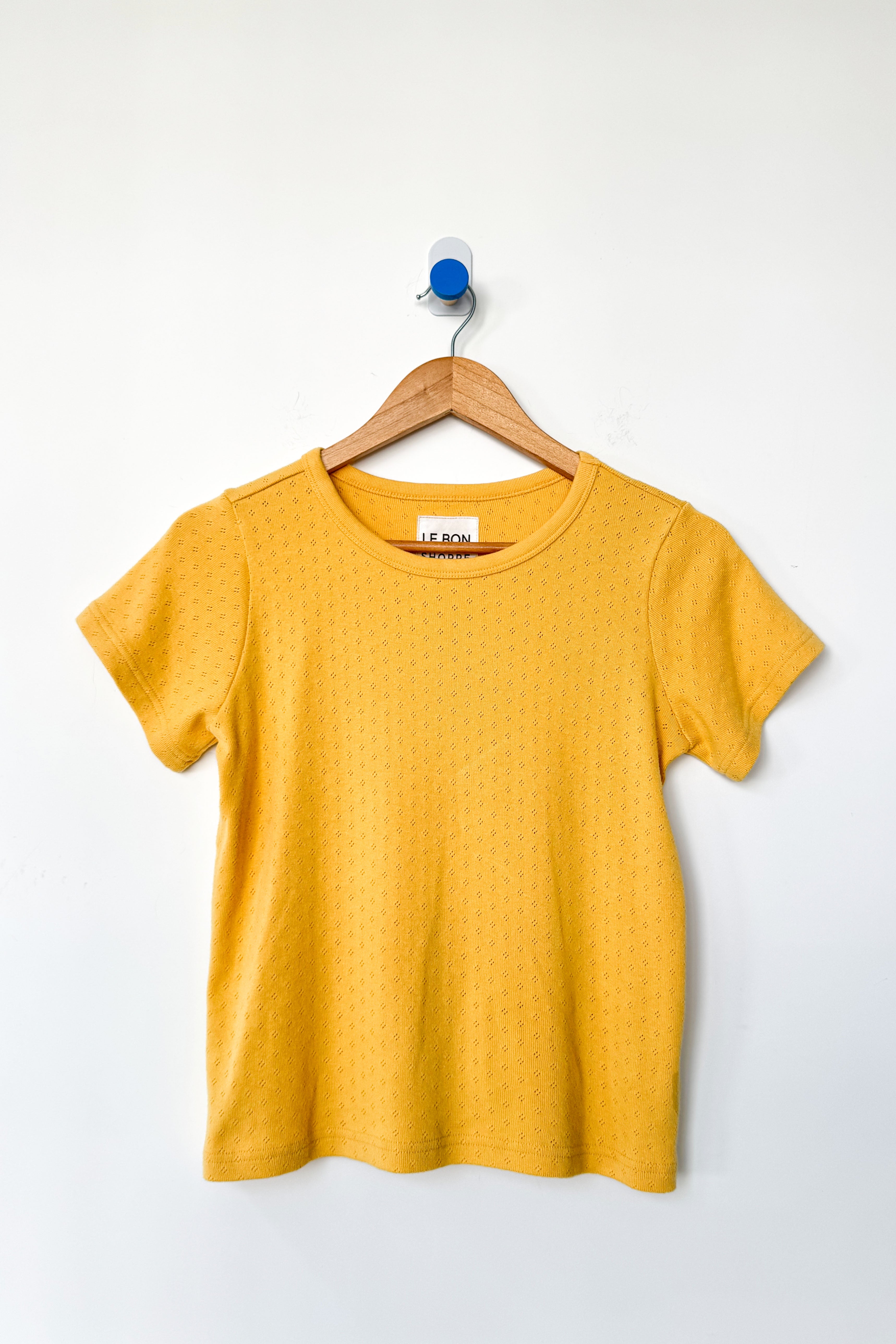 Pointelle Babe Tee - Deep Yellow