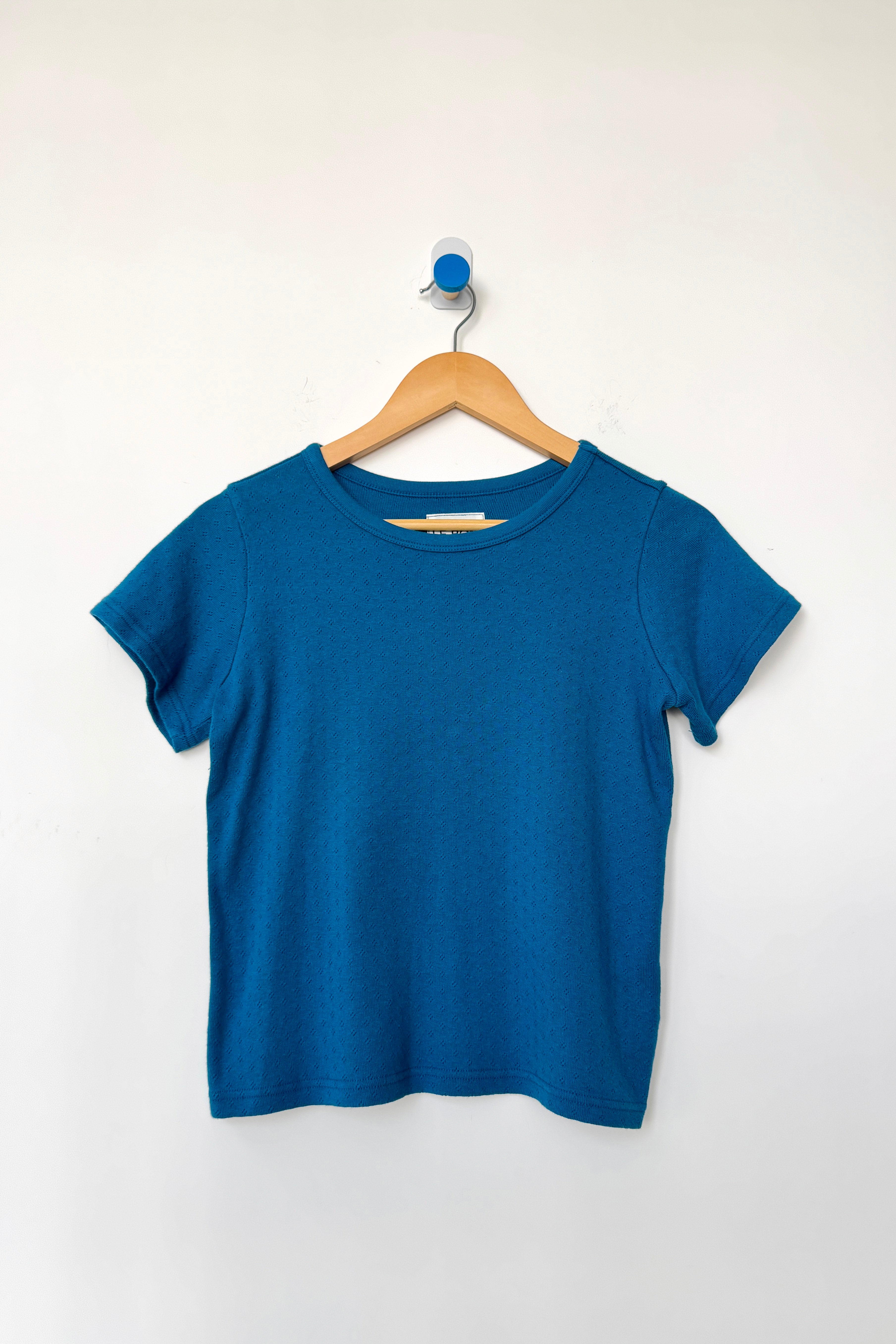 Pointelle Babe Tee - Sea Blue