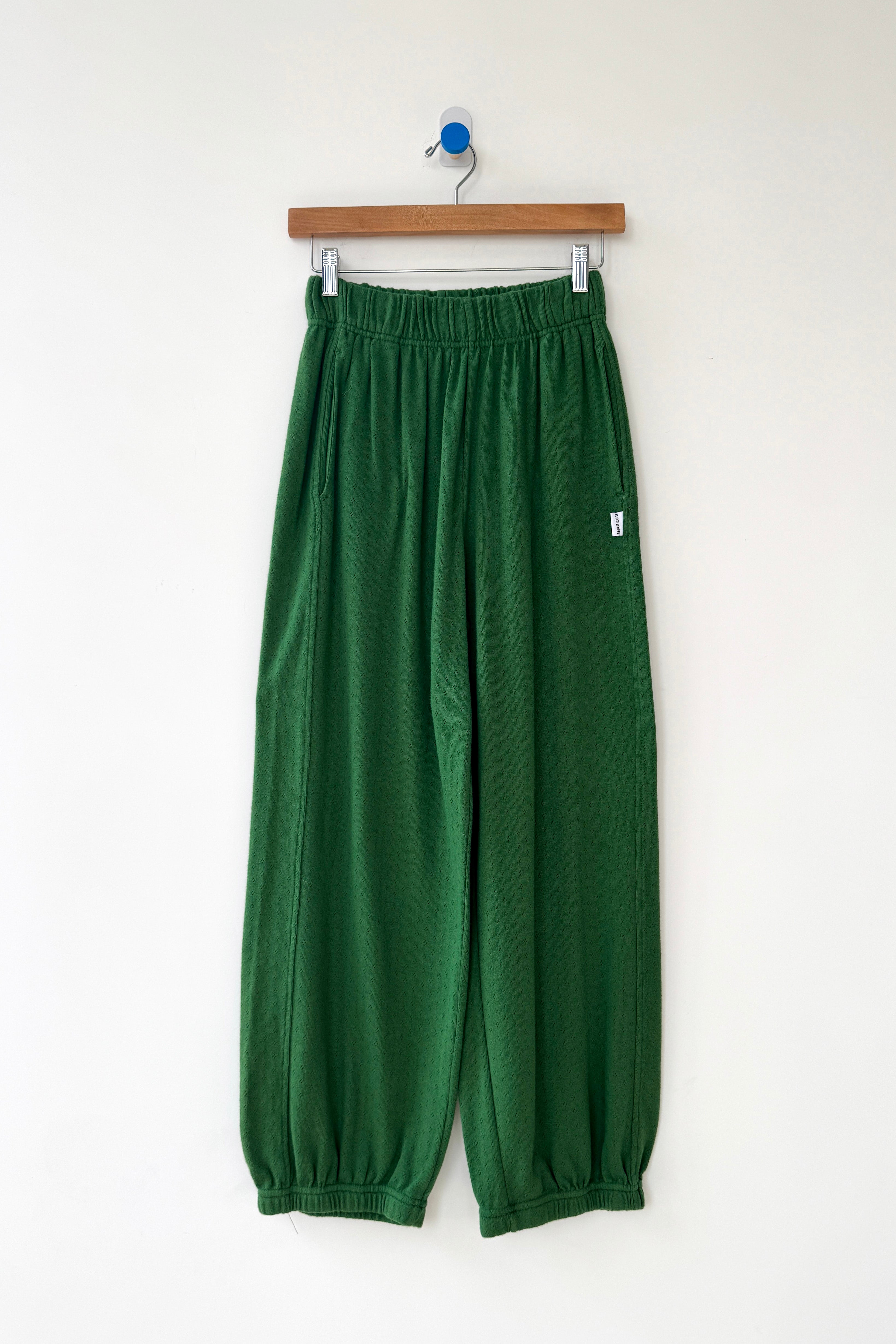 Pointelle Balloon Pants - Moss Green