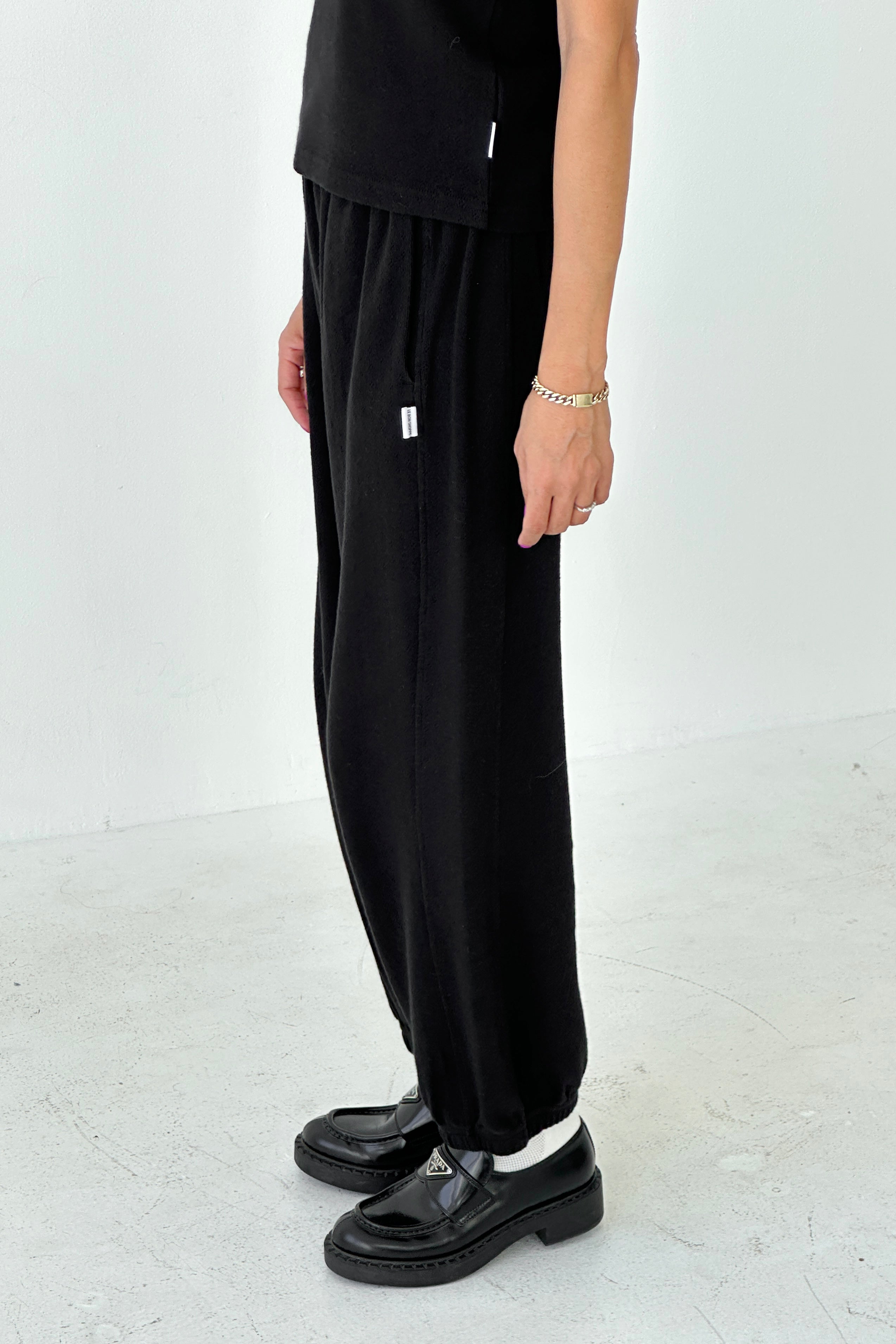 Pointelle Balloon Pants -Black