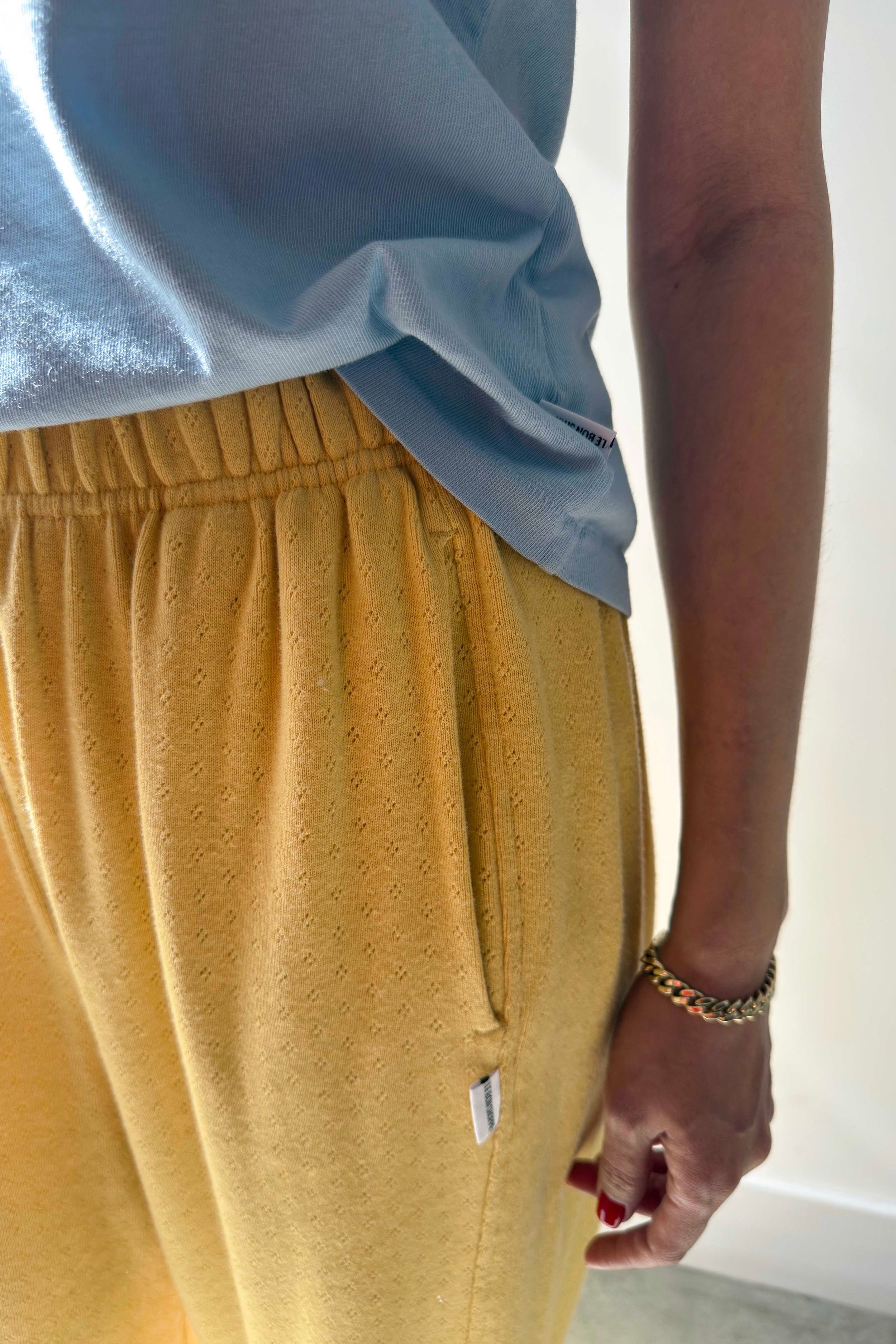Pointelle Balloon Pants - Deep Yellow