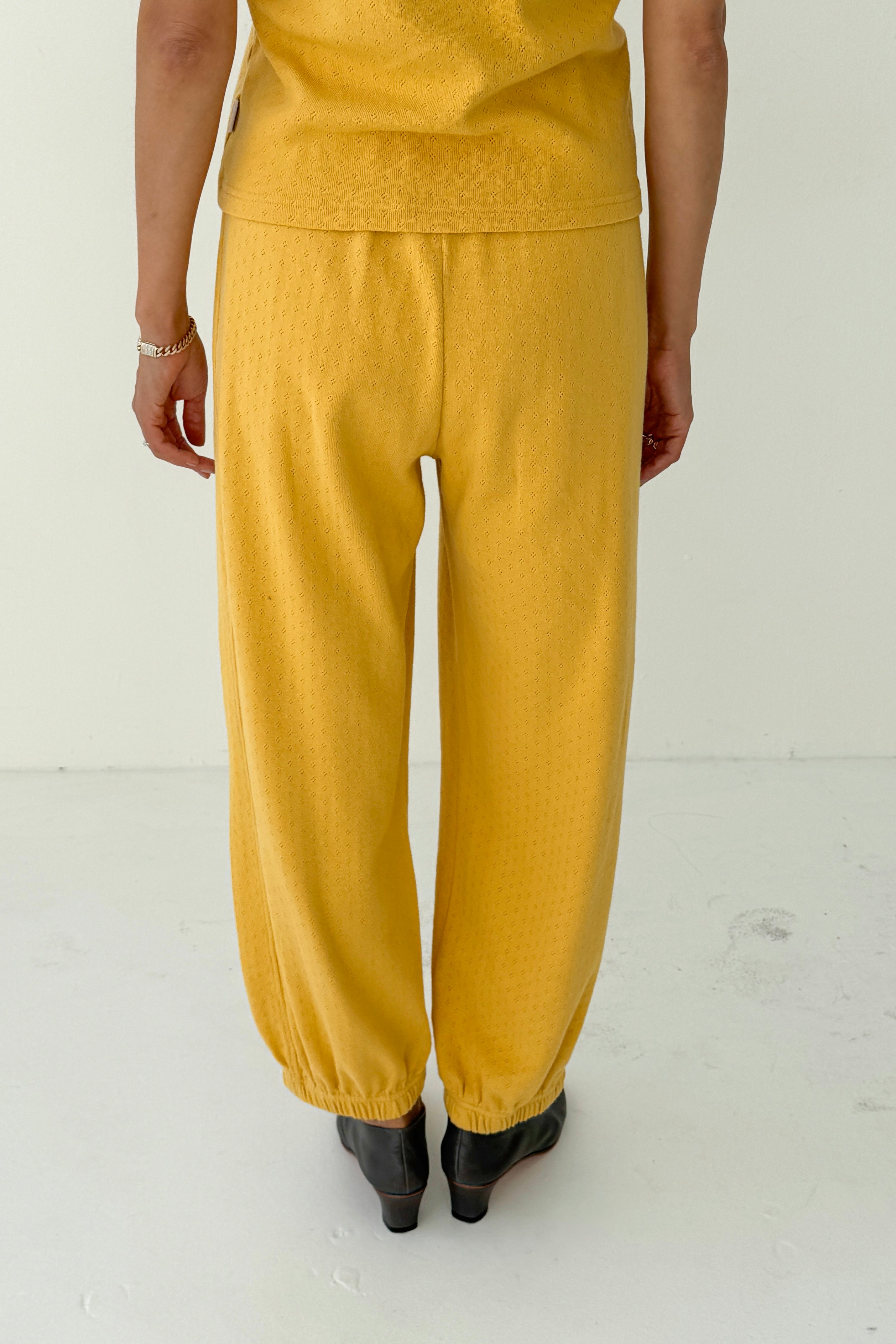 Pointelle Balloon Pants - Deep Yellow