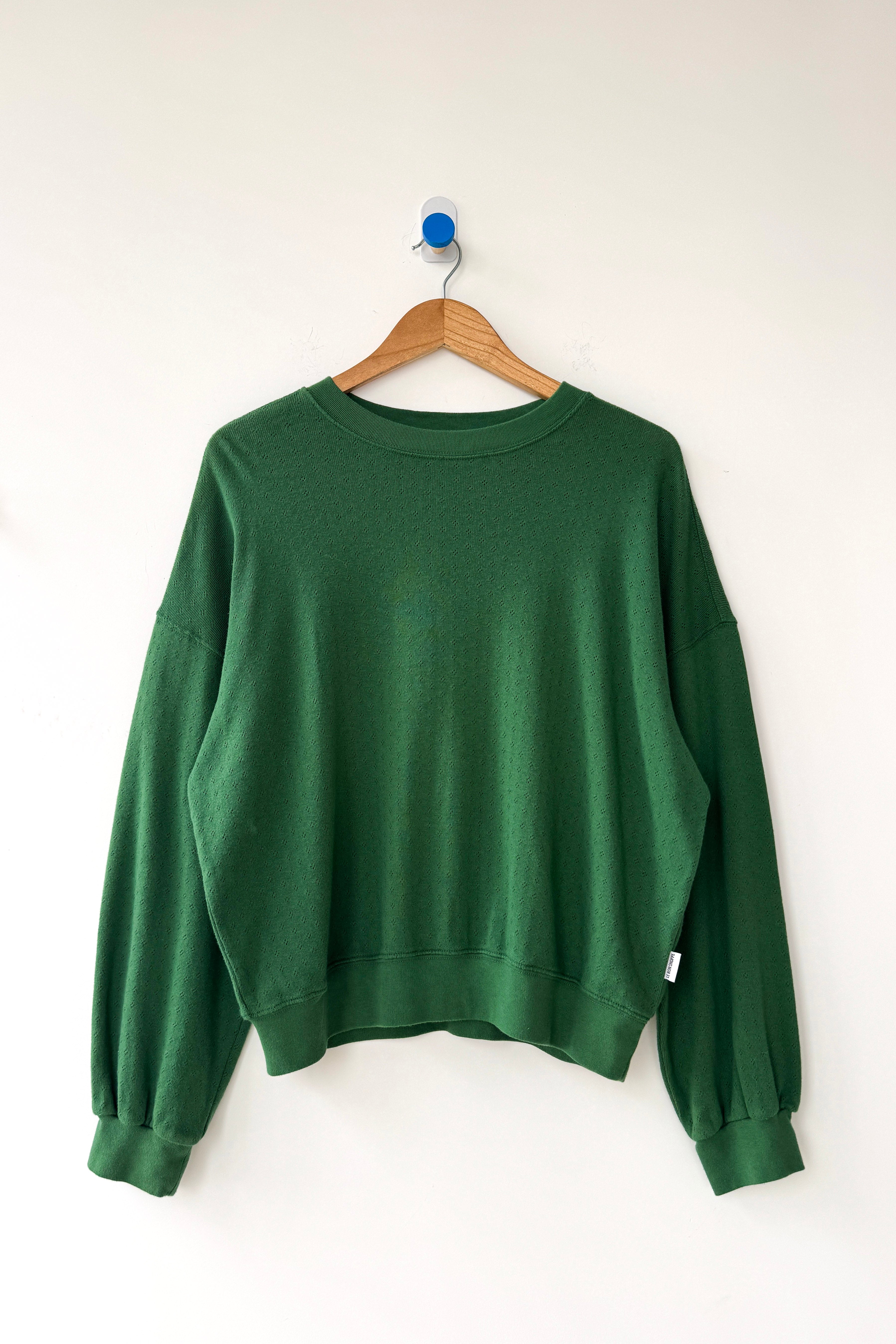 Pointelle Core Sweatshirt - Moss Green