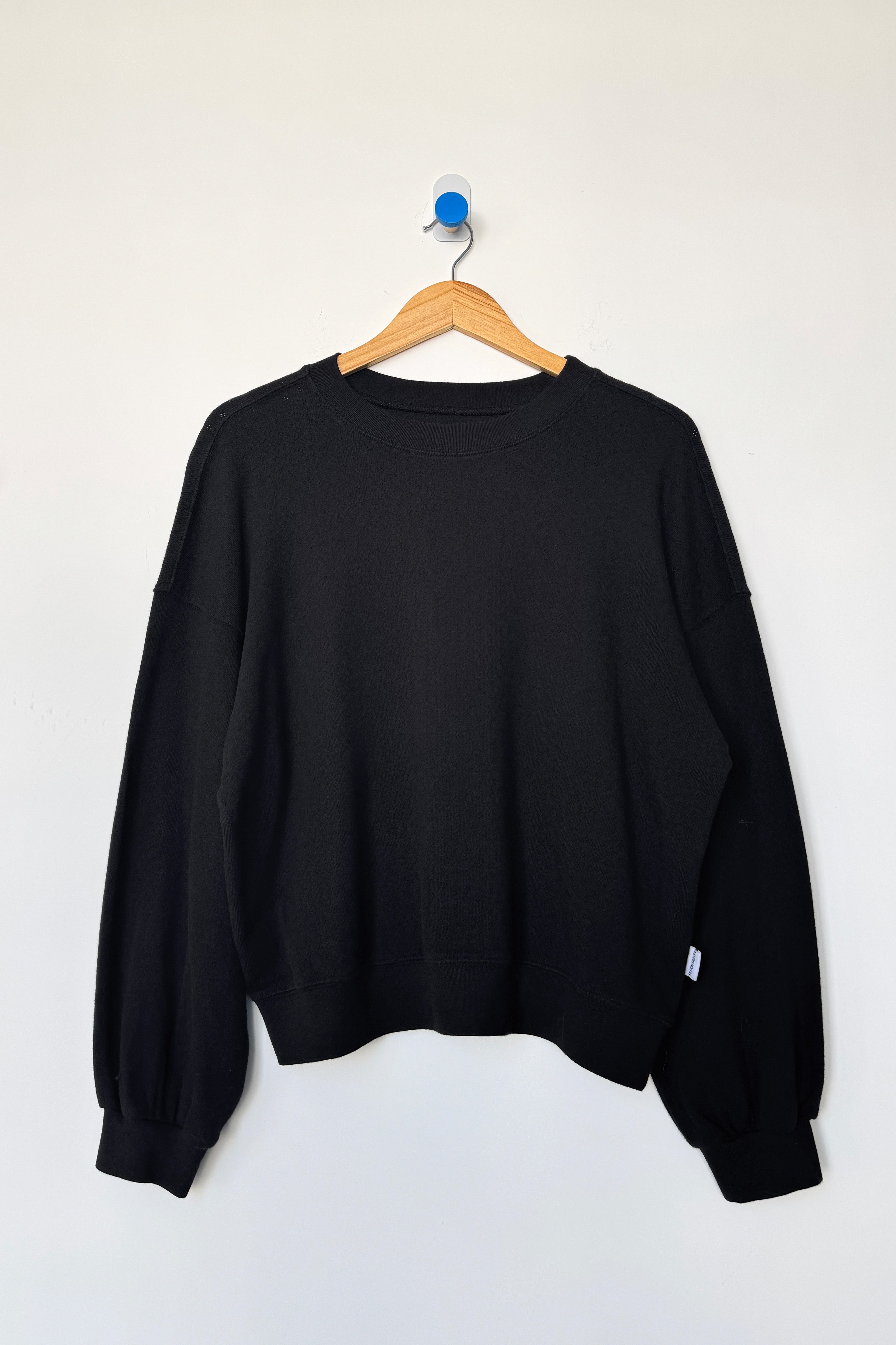 Pointelle Core Sweatshirt - Black