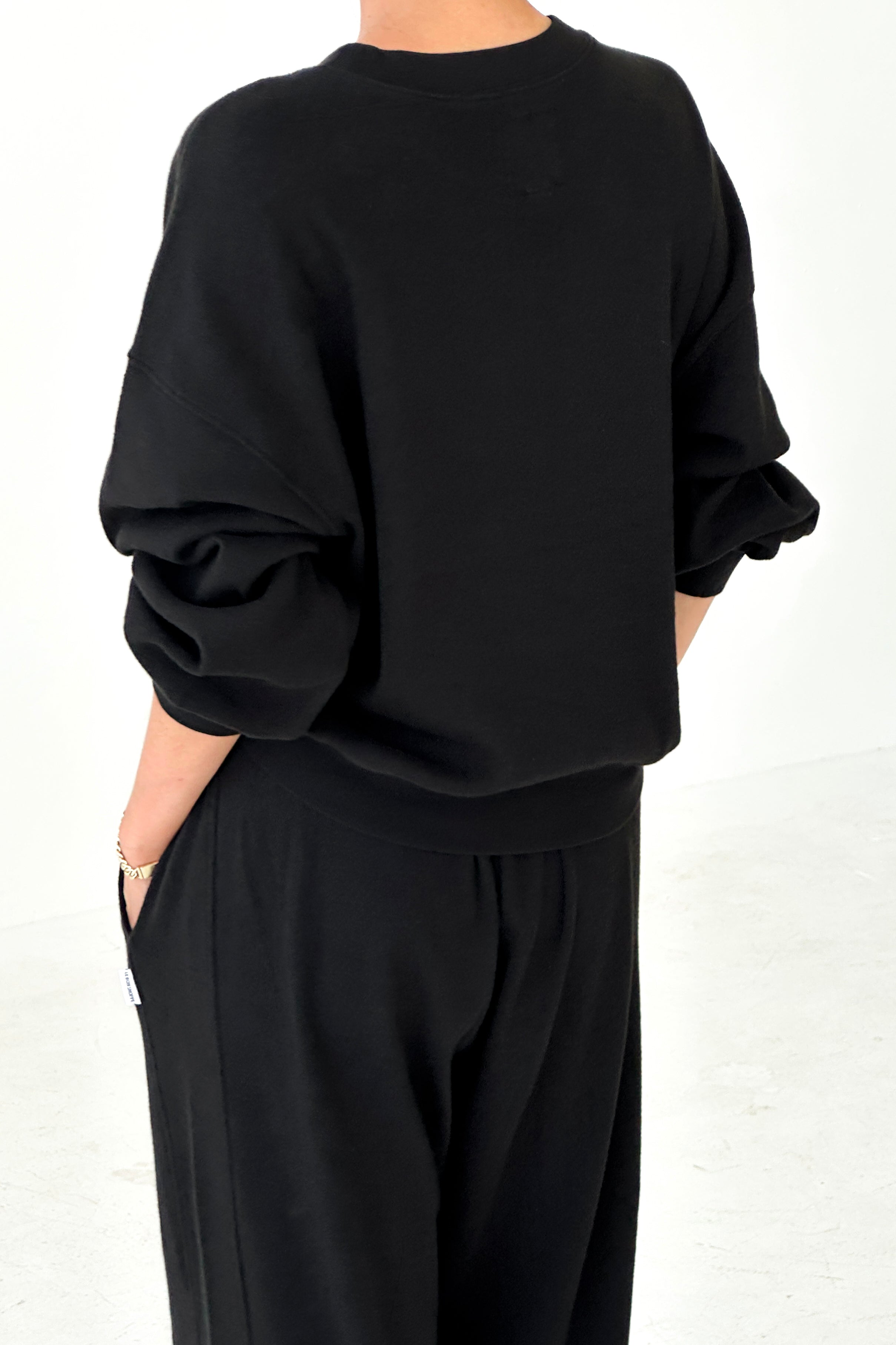 Pointelle Core Sweatshirt - Black