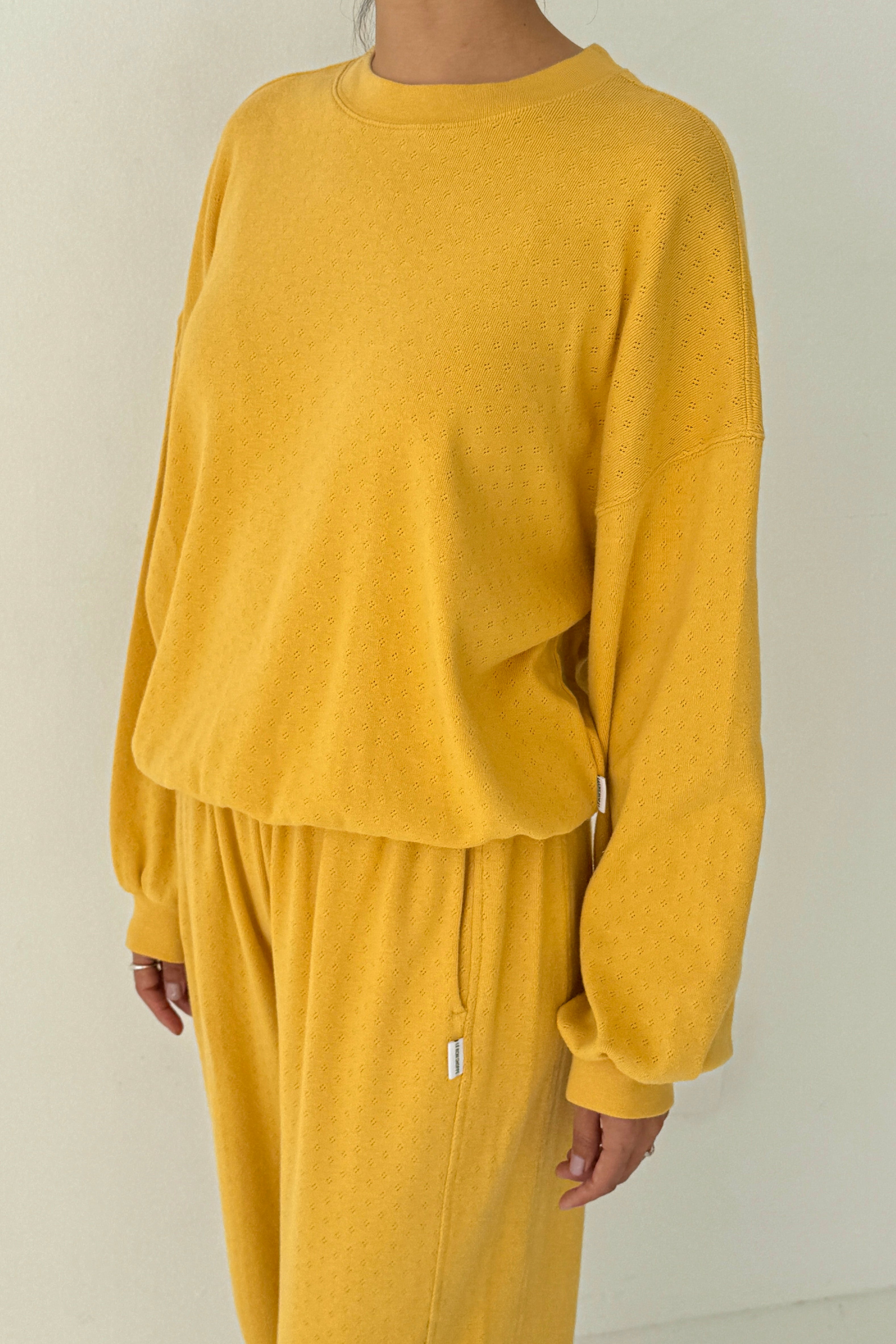 Pointelle Core Sweatshirt - Deep Yellow