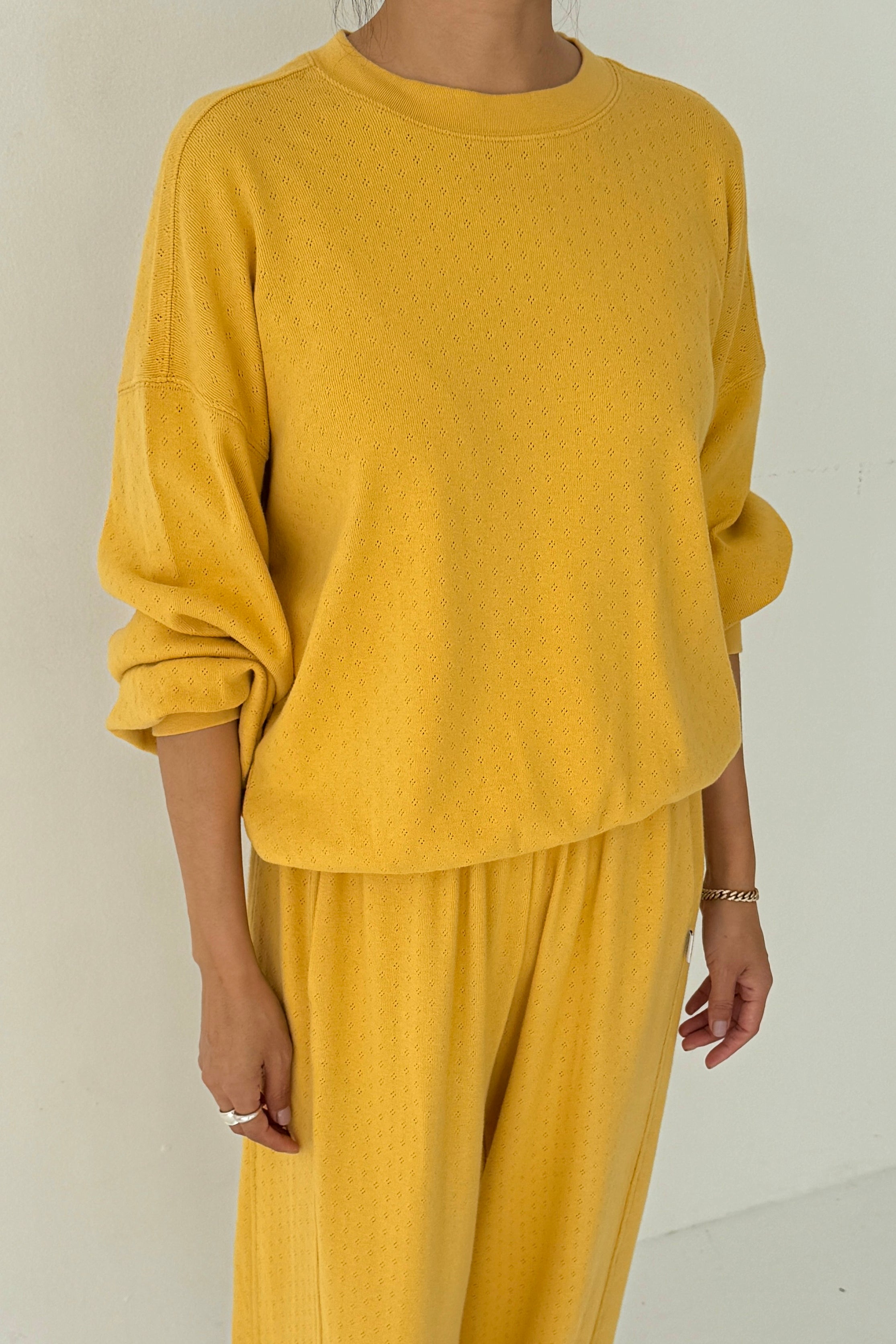 Pointelle Core Sweatshirt - Deep Yellow