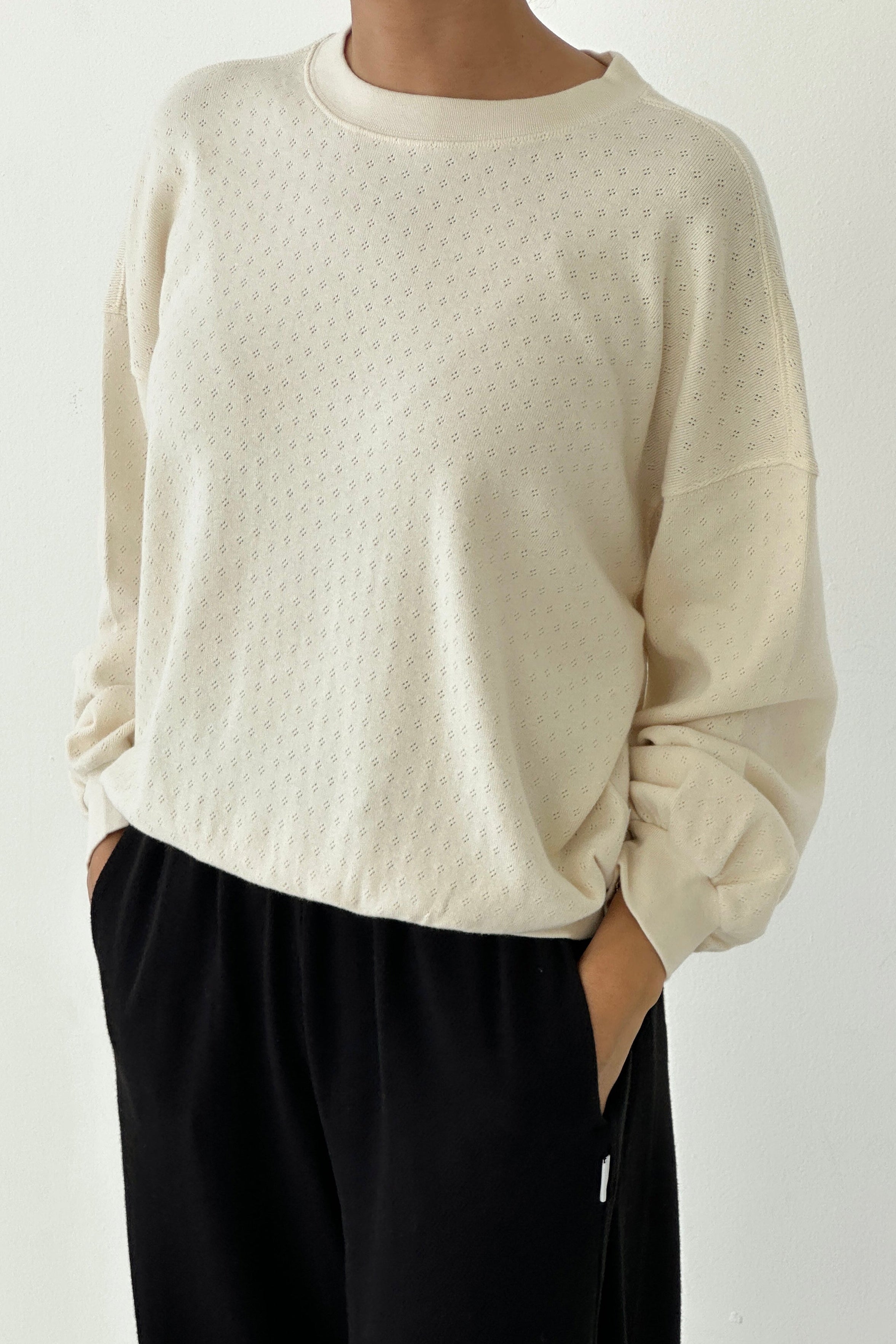 Pointelle Core Sweatshirt - Naturel