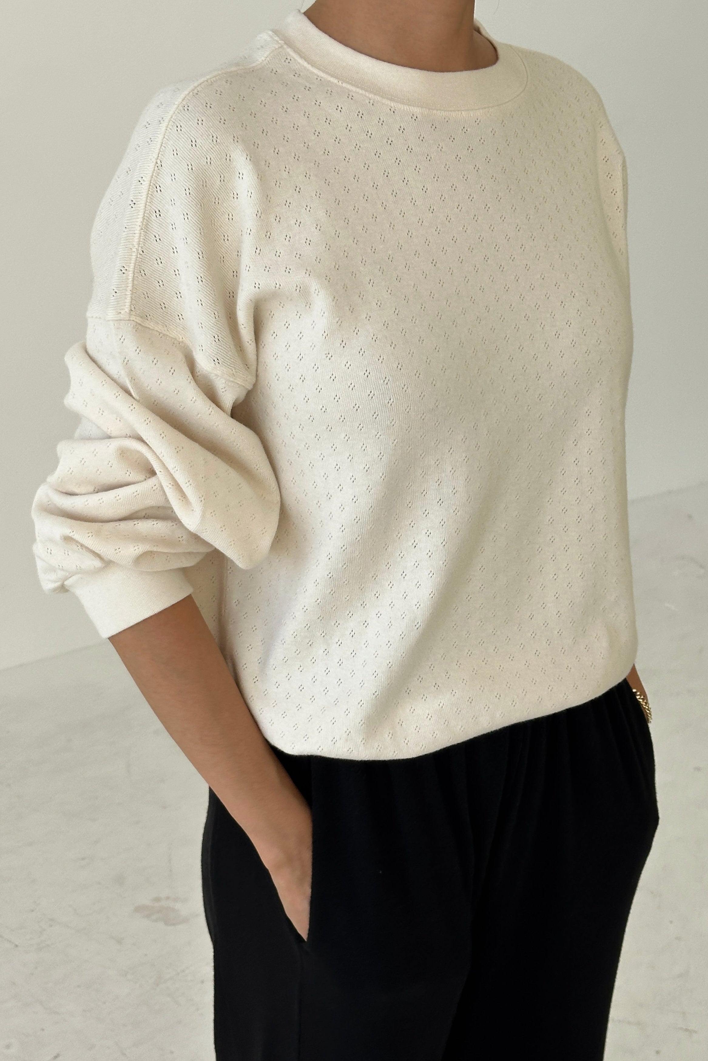 Pointelle Core Sweatshirt - Naturel
