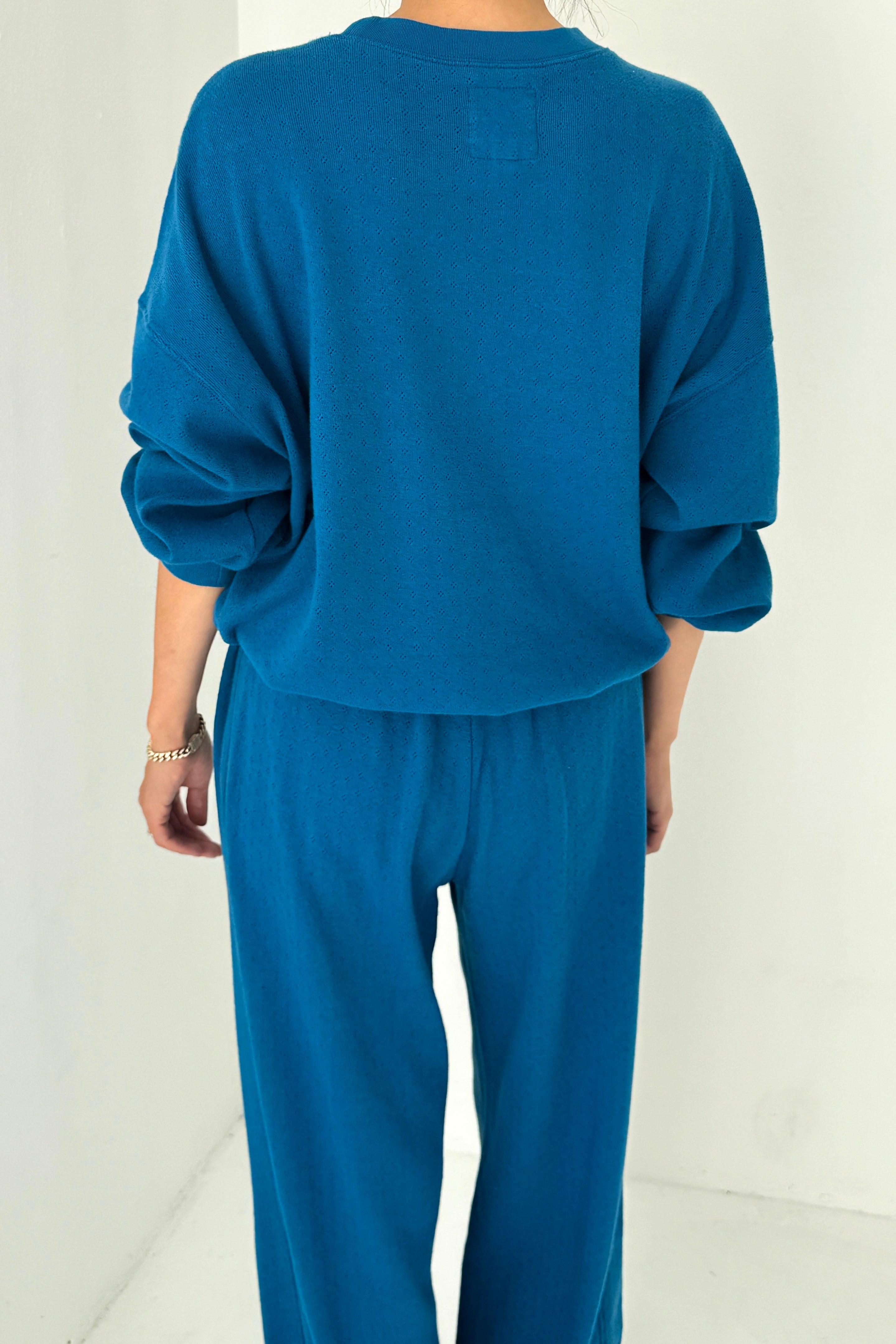 Pointelle Core Sweatshirt - Sea Blue