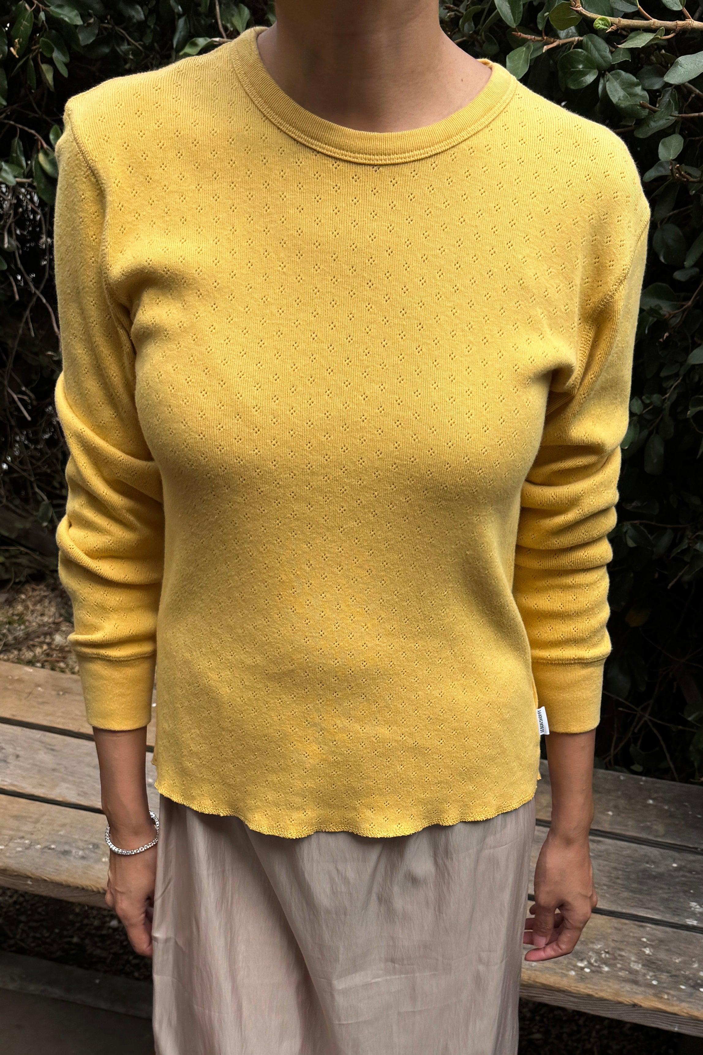 Pointelle Fundamental Tee - Deep Yellow