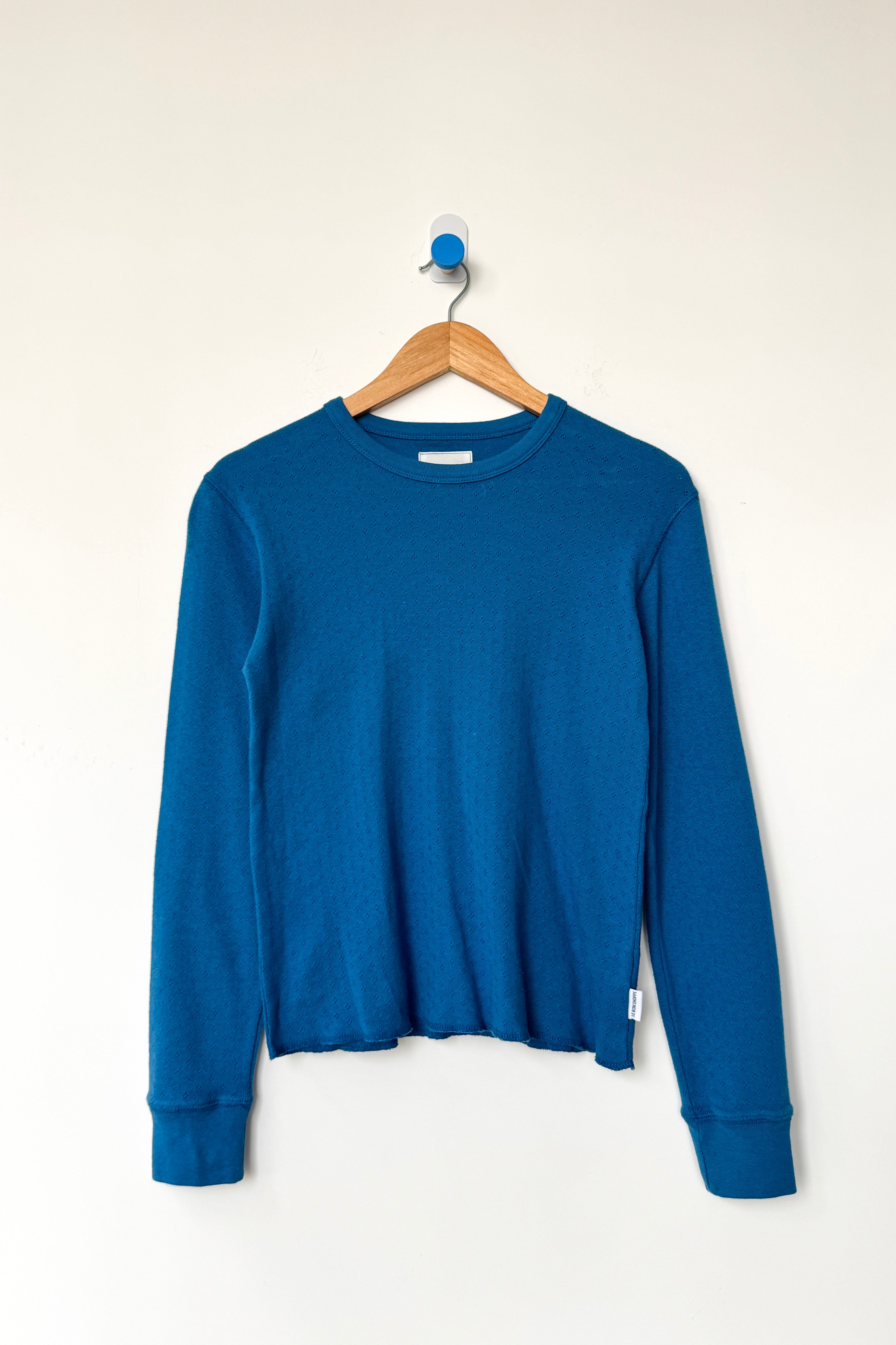 Pointelle Fundamental Tee - Sea Blue