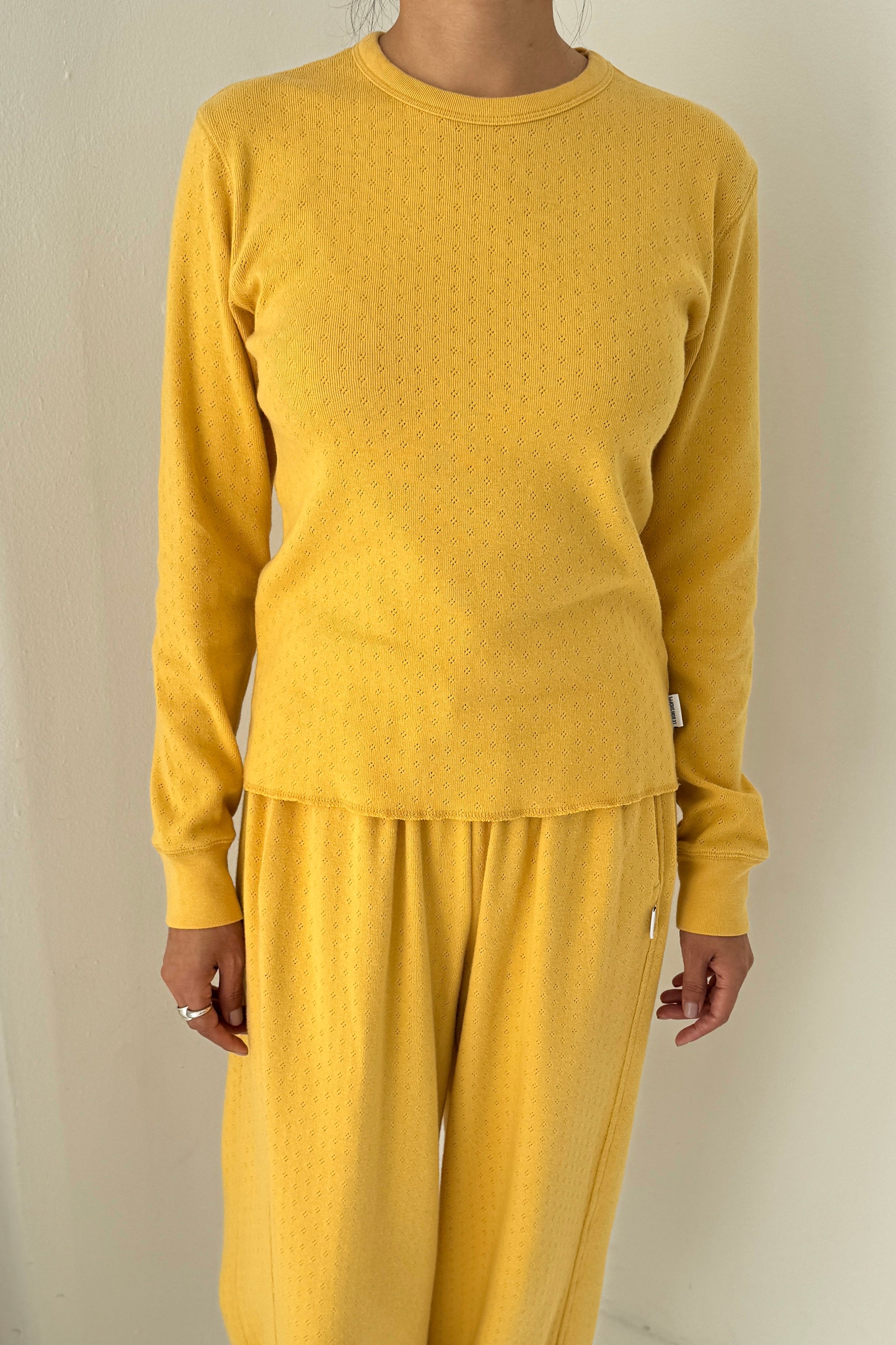 Pointelle Fundamental Tee - Deep Yellow