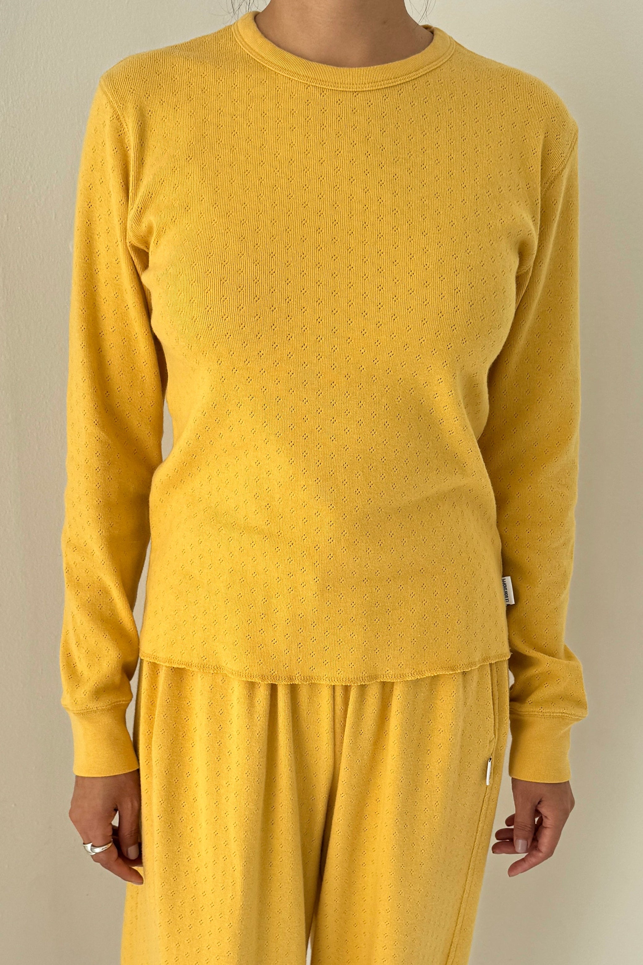 Pointelle Fundamental Tee - Deep Yellow