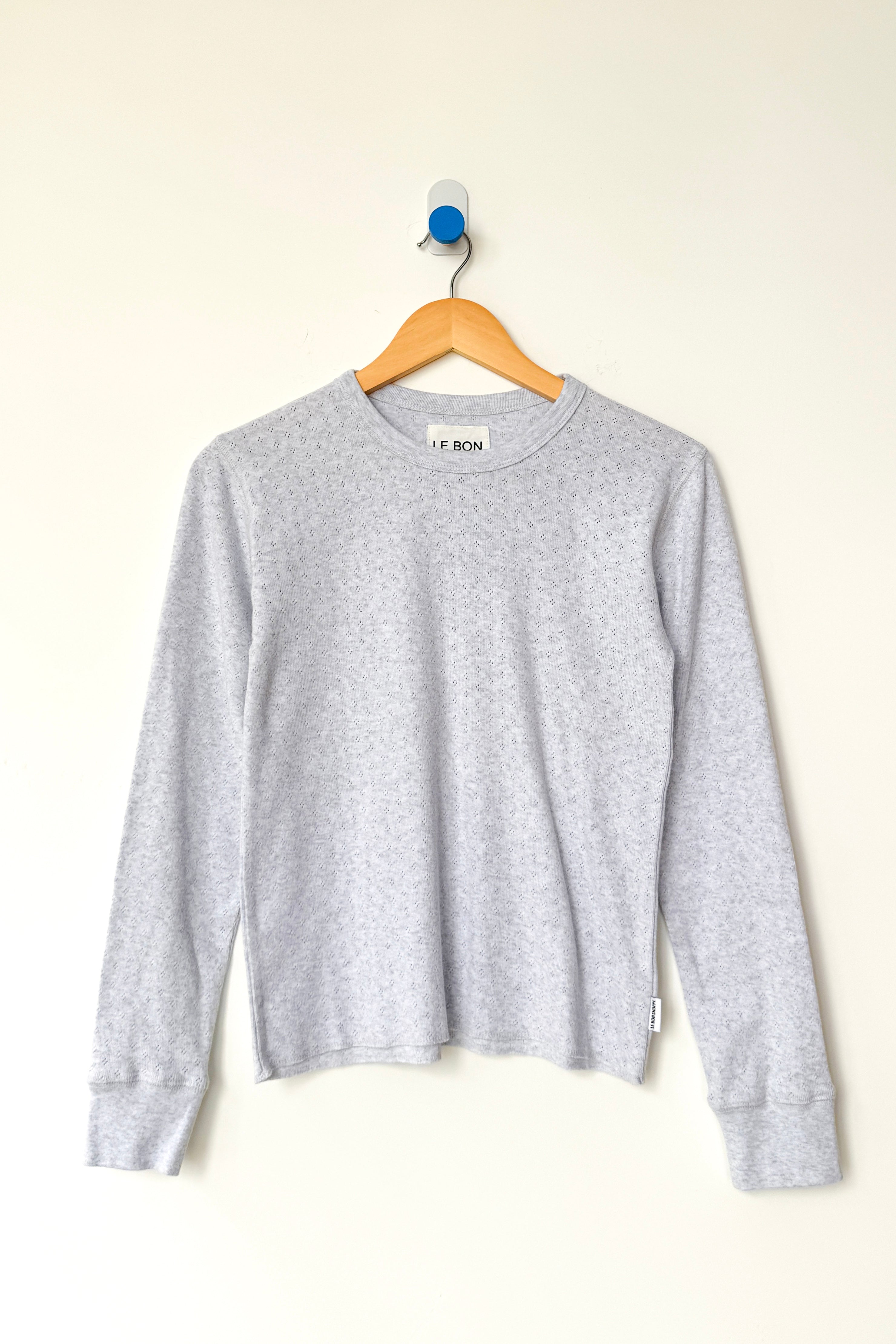Pointelle Fundamental Tee - Icy Grey