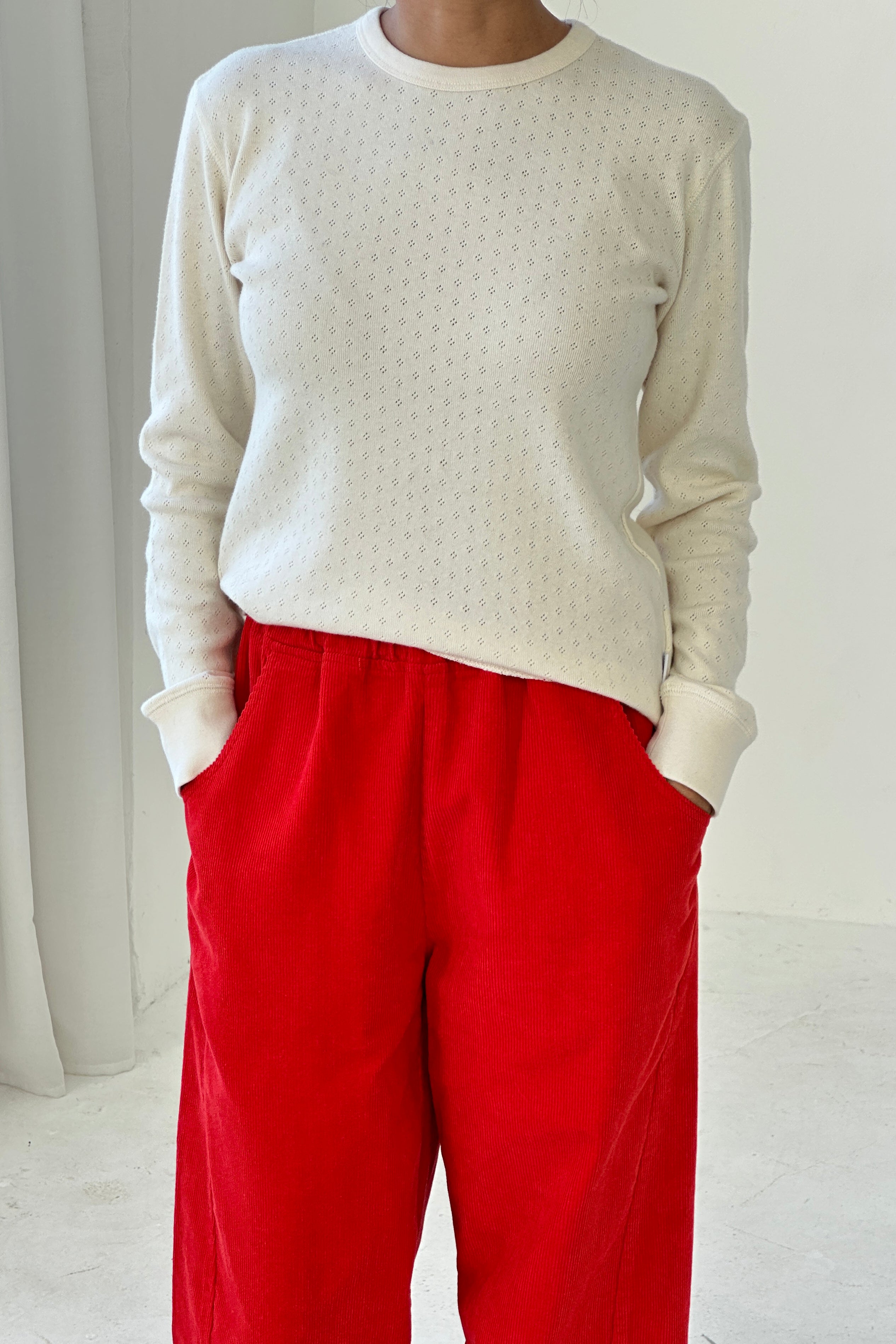 Pointelle Fundamental Tee - Naturel