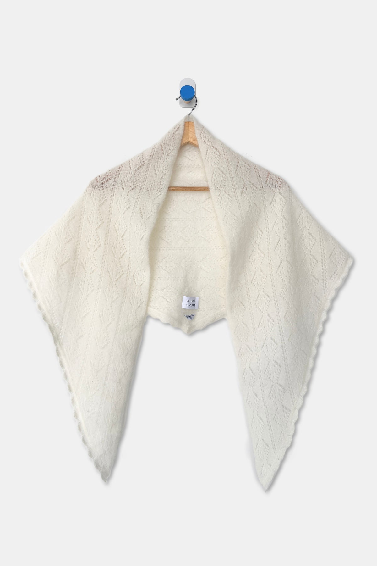Mohair Pointelle Shawl - Pearl