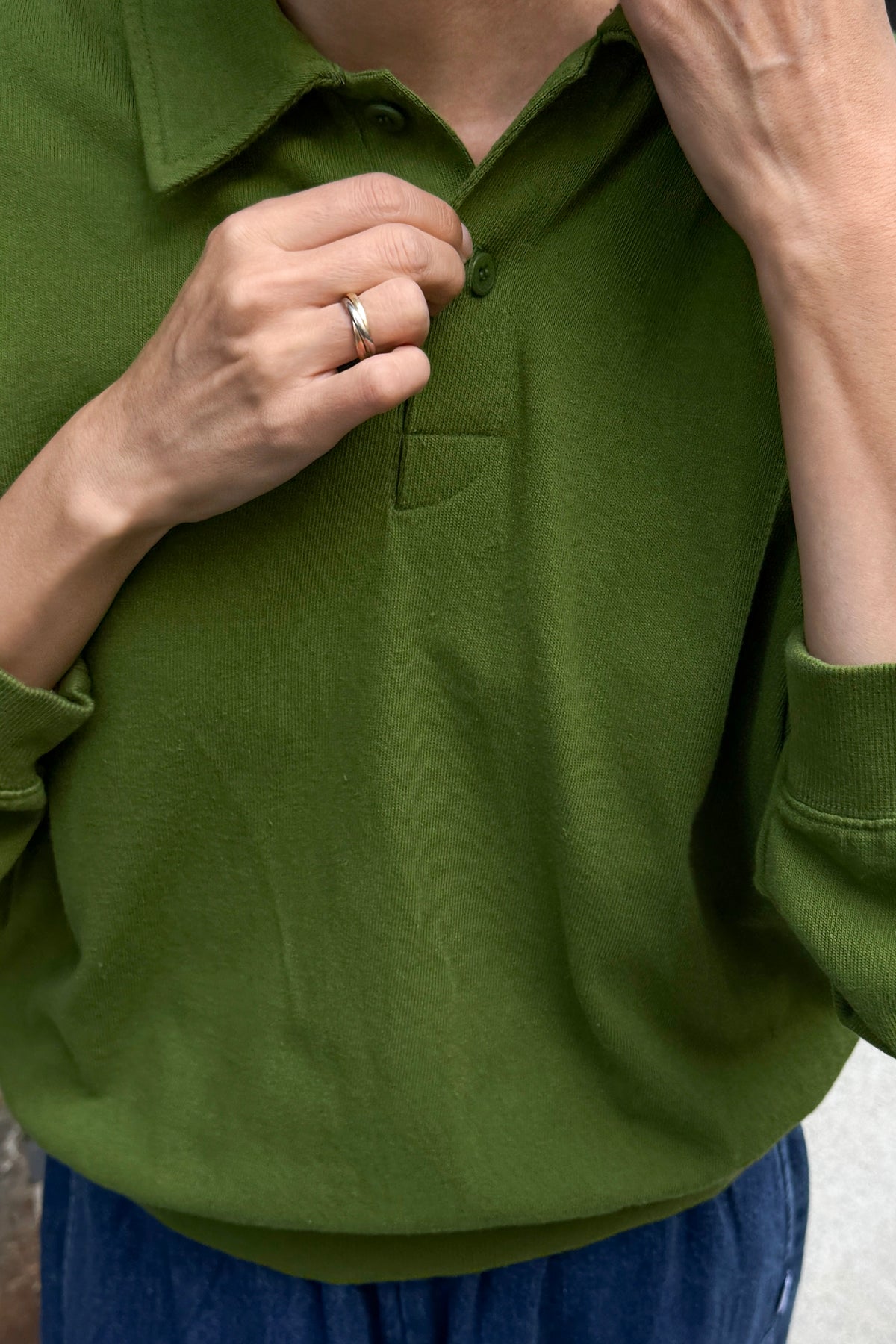 Polo Sweatshirt - Collard Green