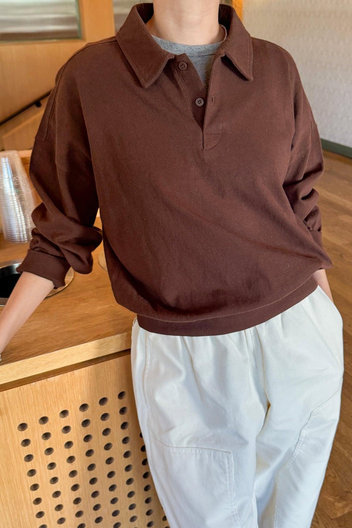 Polo Sweatshirt - Chestnut