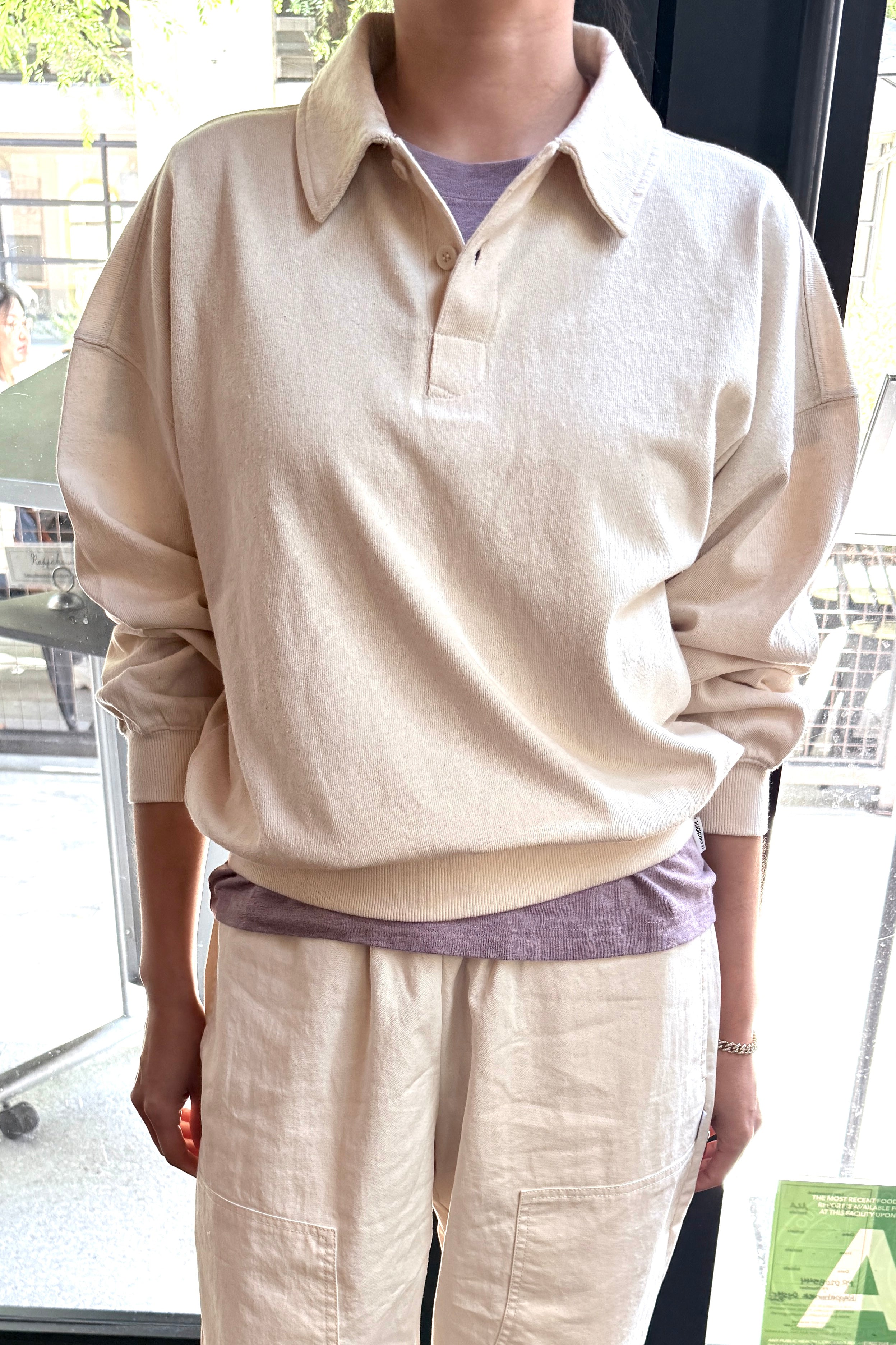 Polo Sweatshirt - Naturel