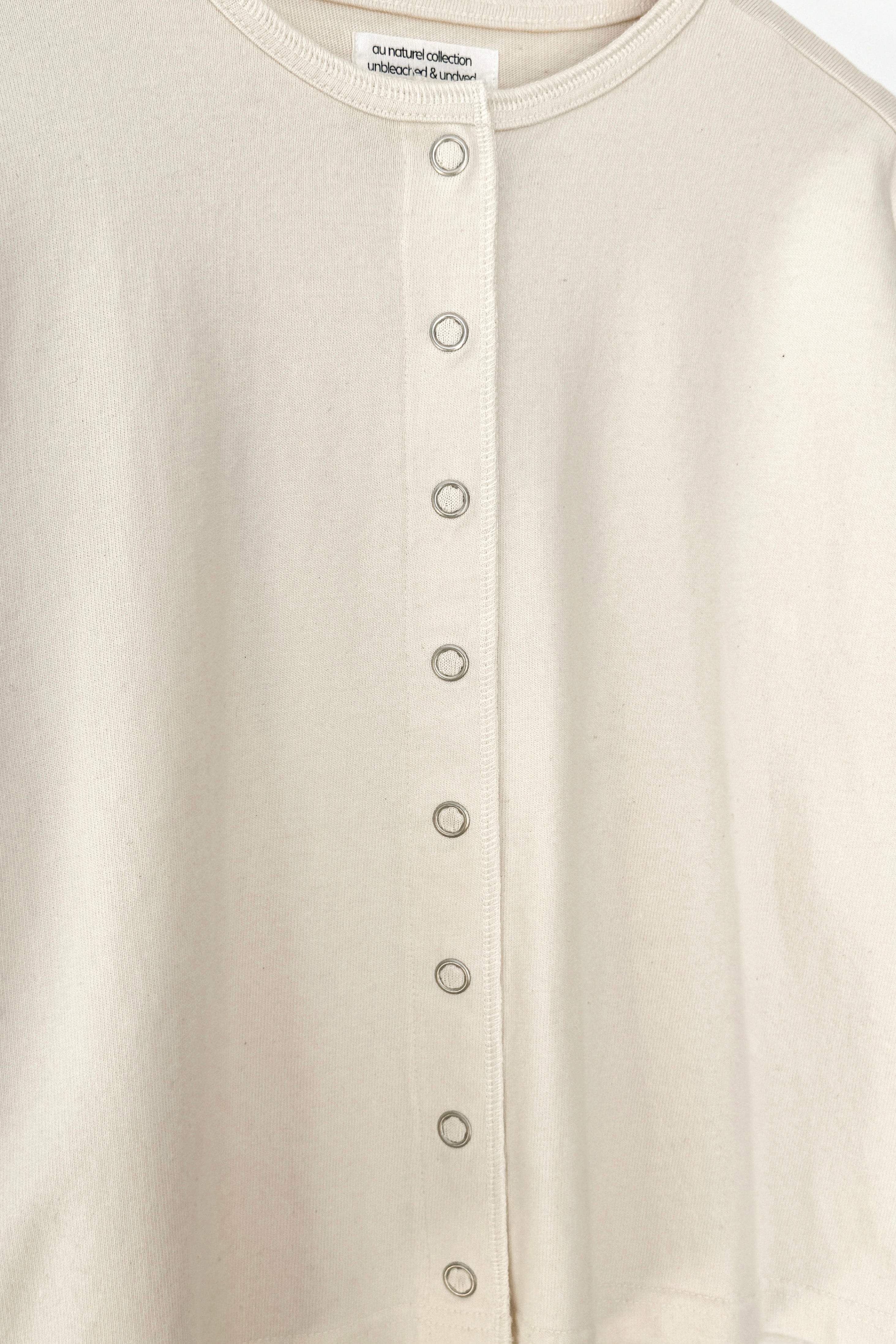 Soft Jersey Snap Cardigan - Naturel