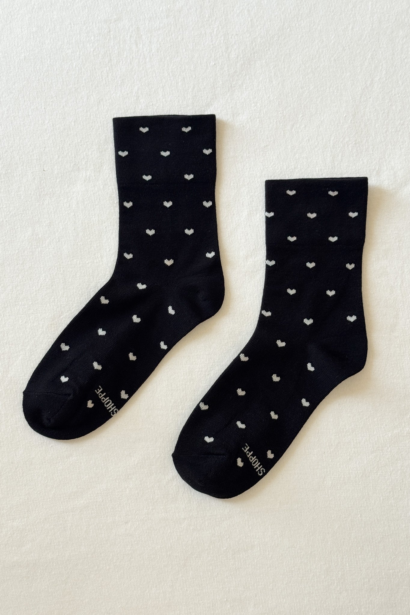 Sneaker Socks - Heart - Black / Cream