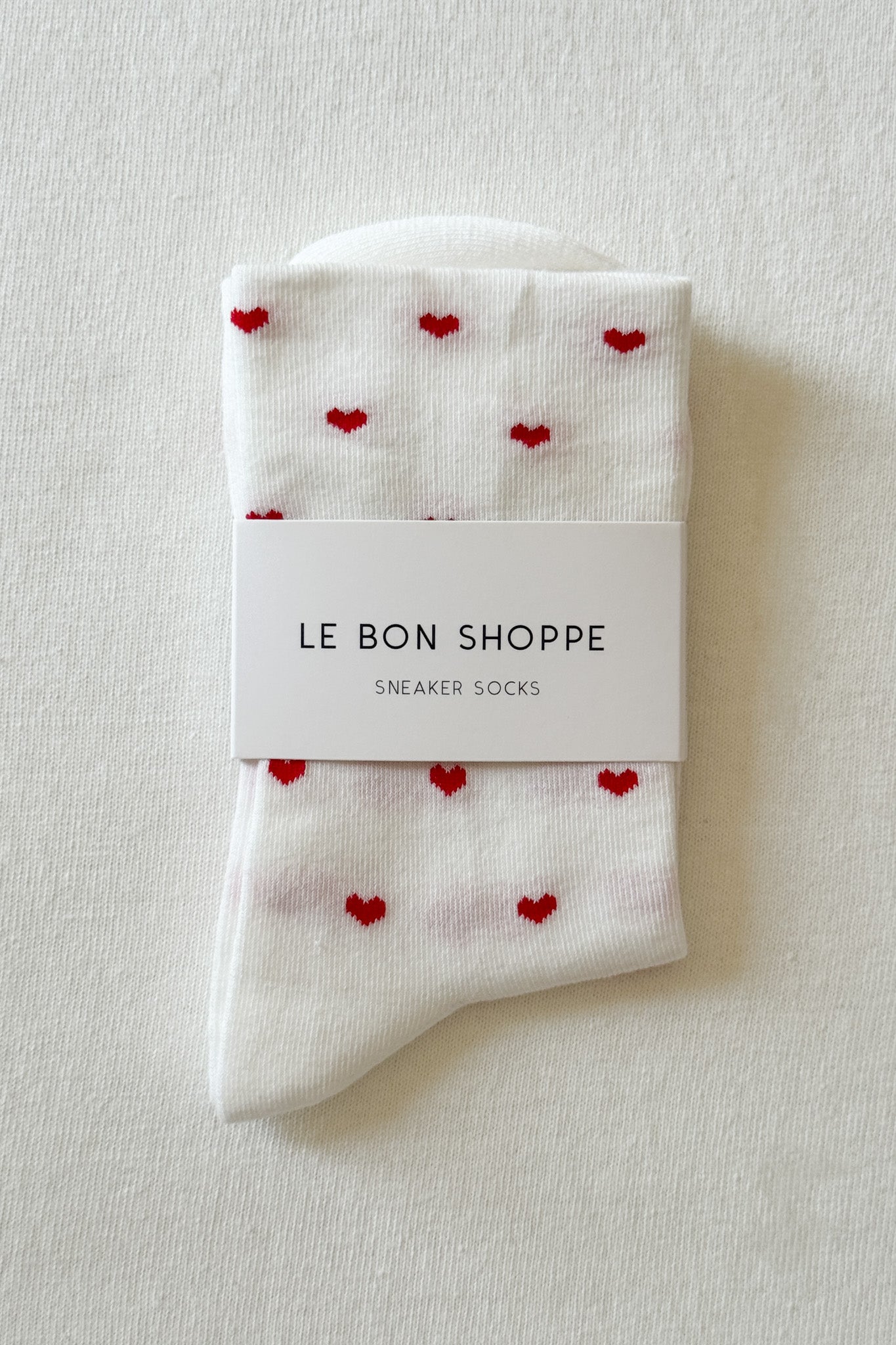 Sneaker Socks - Heart - White / Red