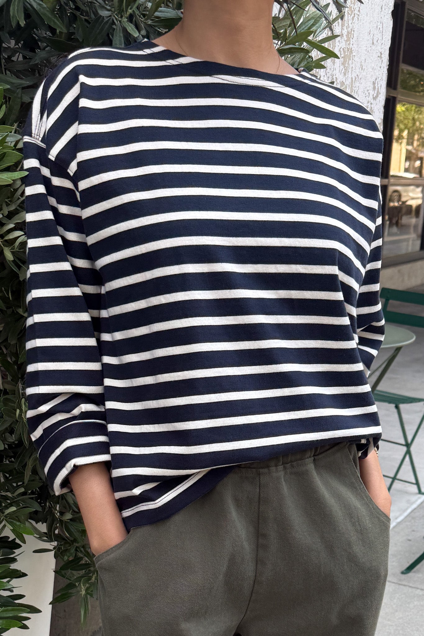 Sailor Top - White Stripe On Navy