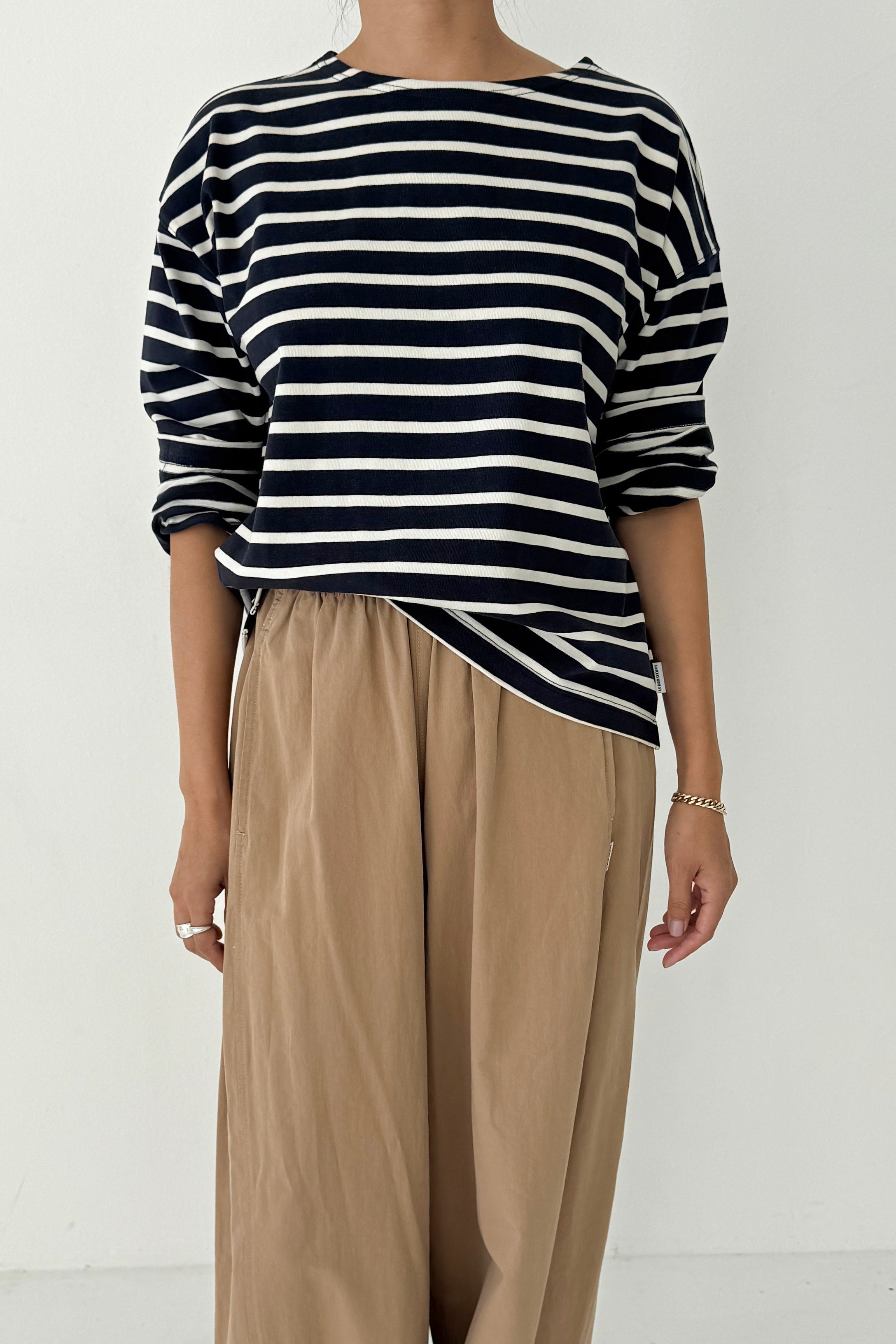 Sailor Top - White Stripe On Navy