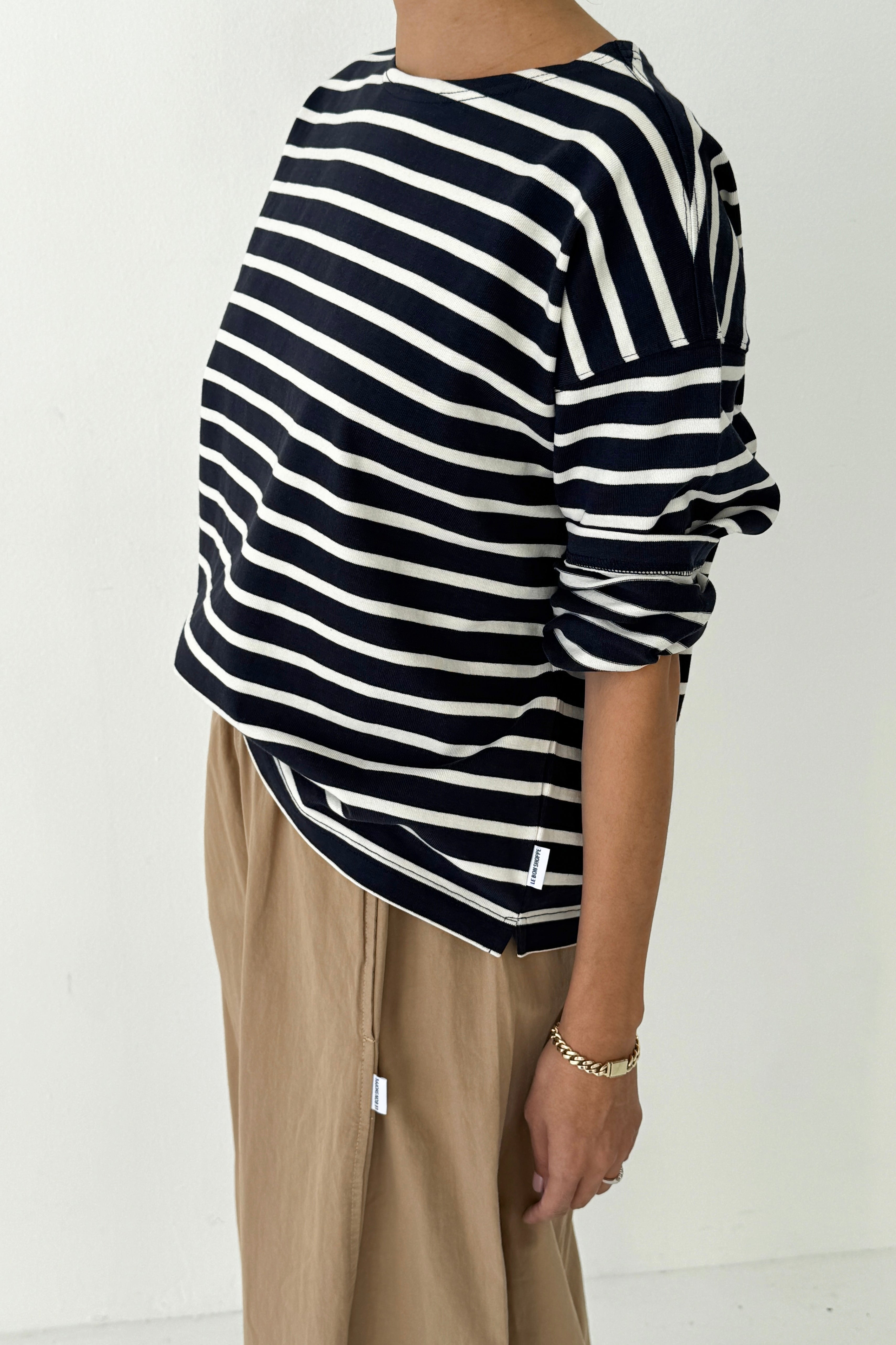 Sailor Top - White Stripe On Navy