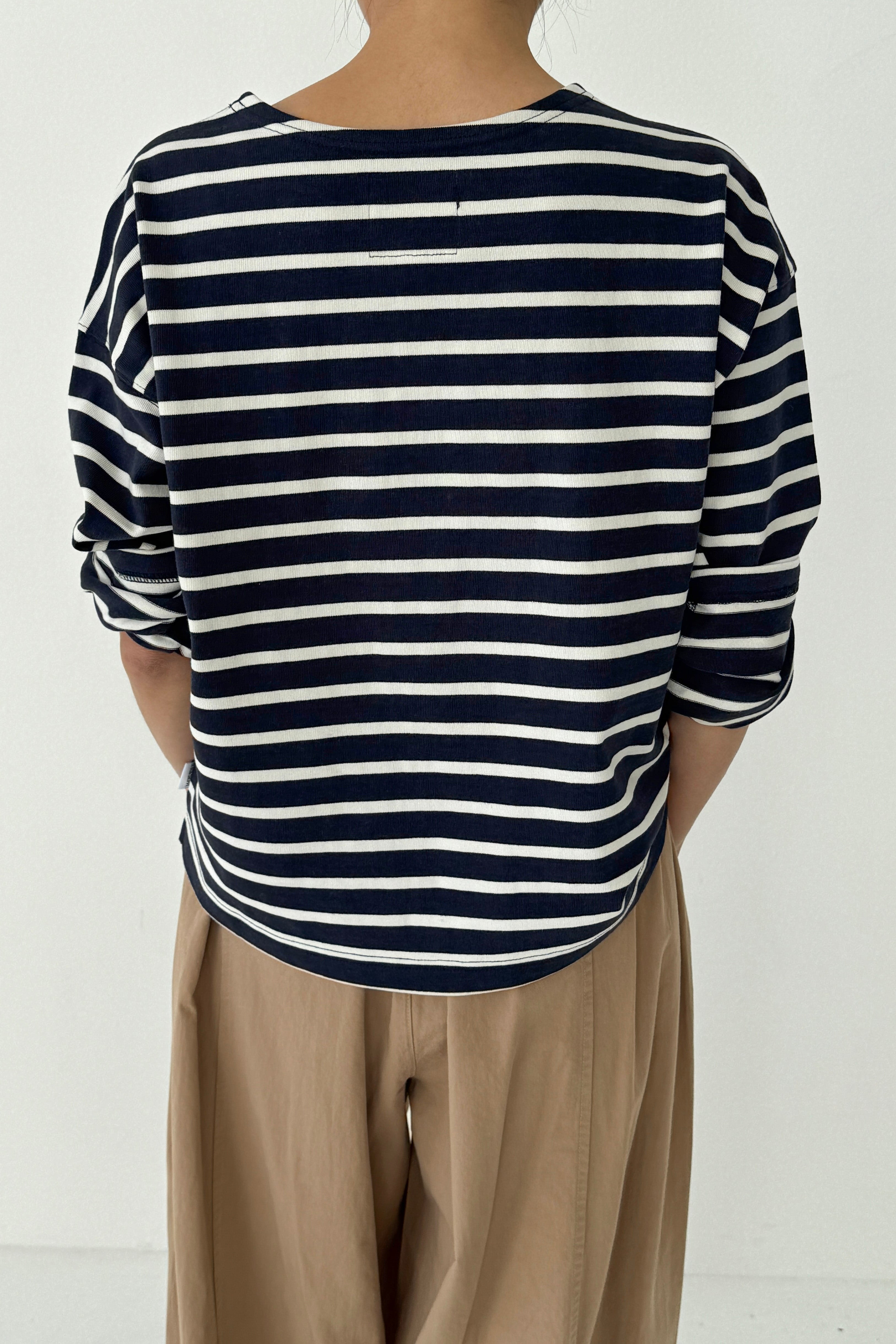 Sailor Top - White Stripe On Navy